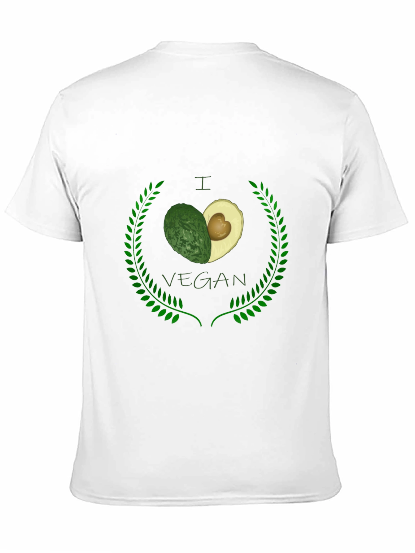 I Heart Vegan Avocado Black Graphic Tee