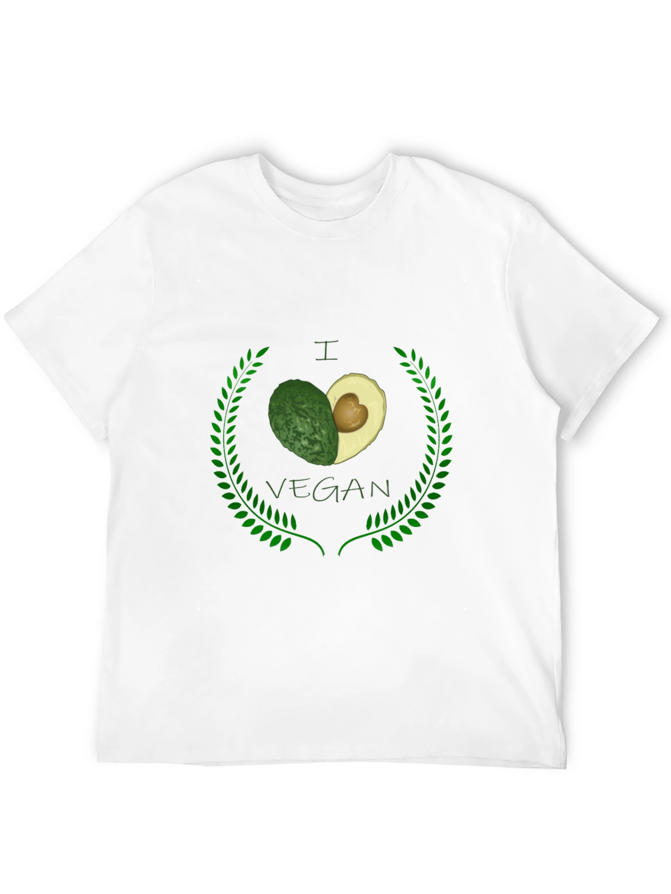 I Heart Vegan Avocado Black Graphic Tee