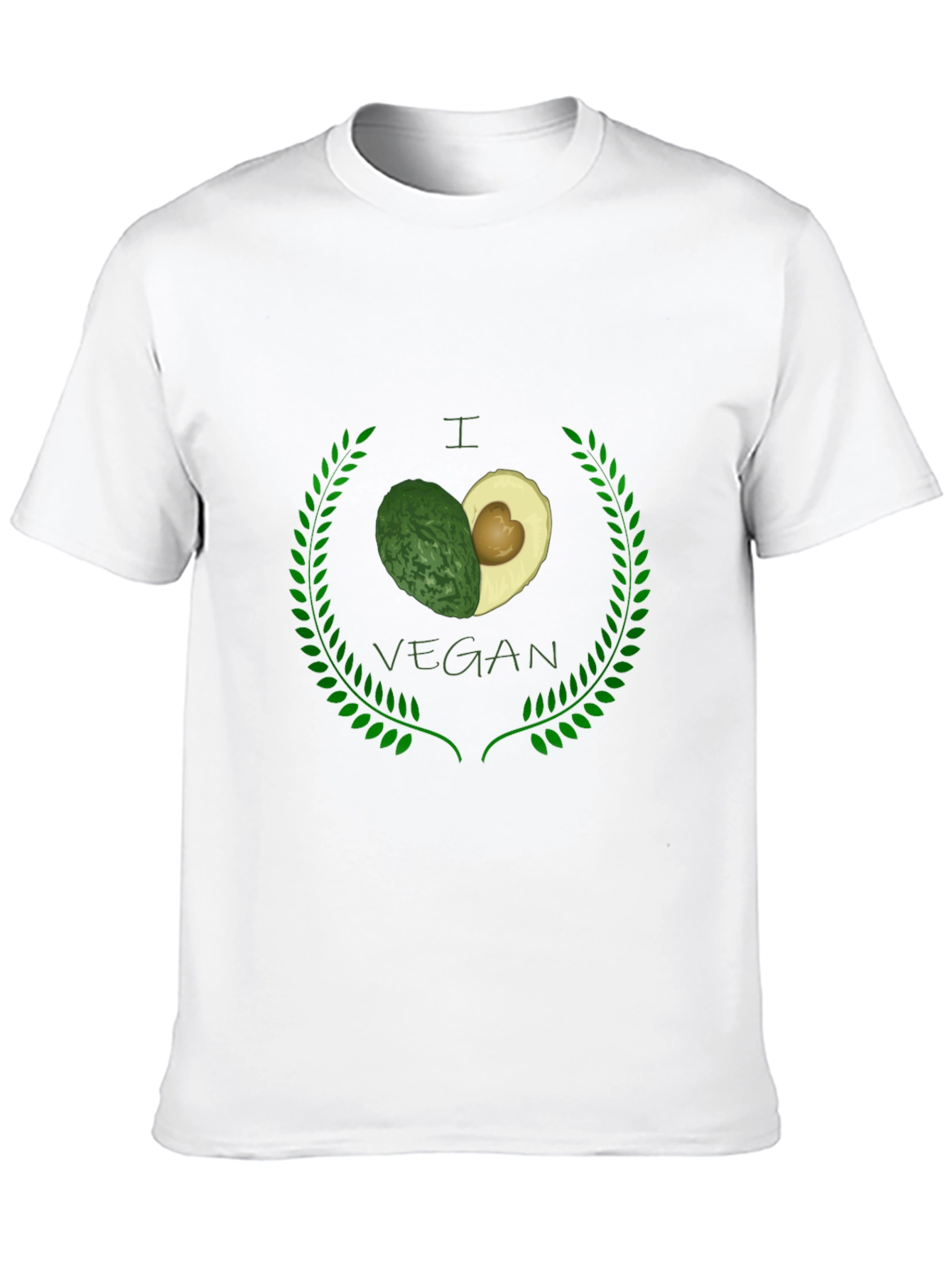 I Heart Vegan Avocado Black Graphic Tee
