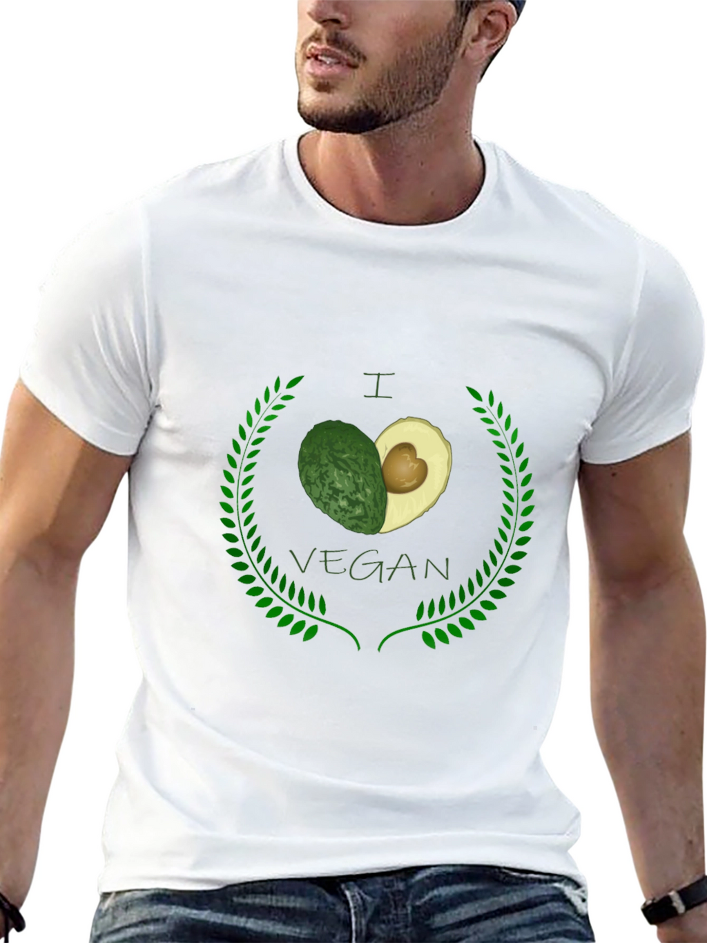 I Heart Vegan Avocado Black Graphic Tee