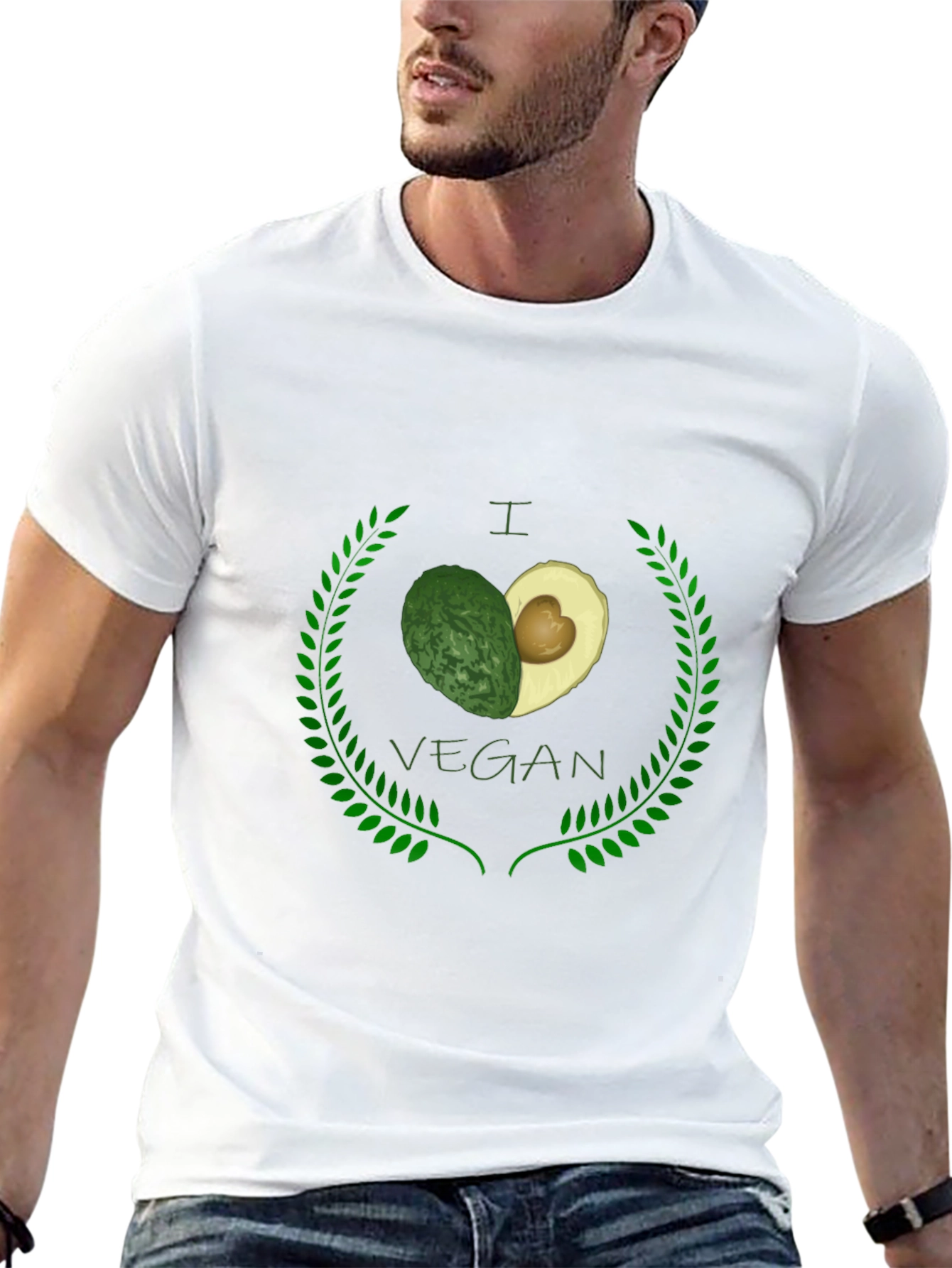 I Heart Vegan Avocado Black Graphic Tee