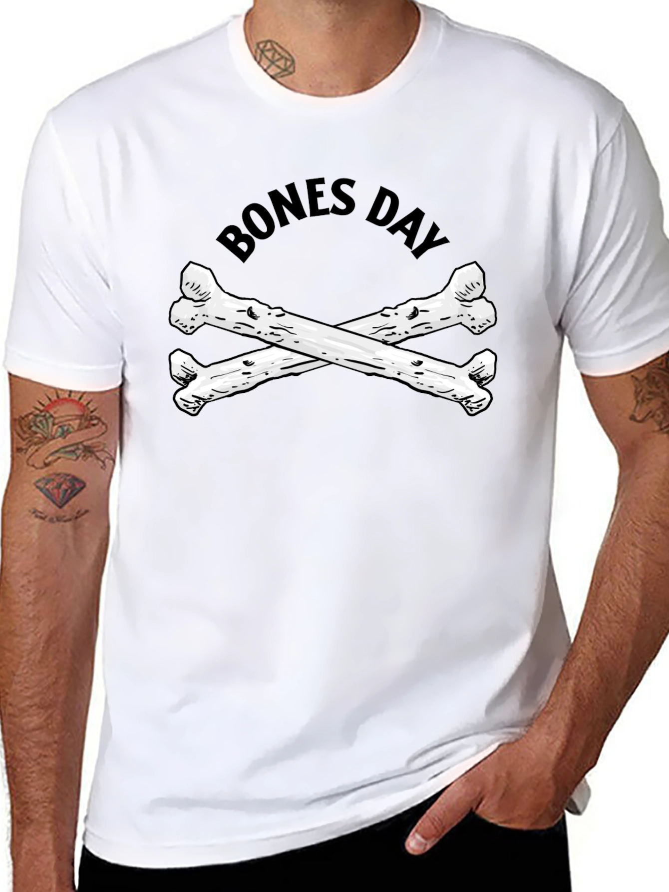 Bones Day Graphic T-Shirt - Unisex Black Tee