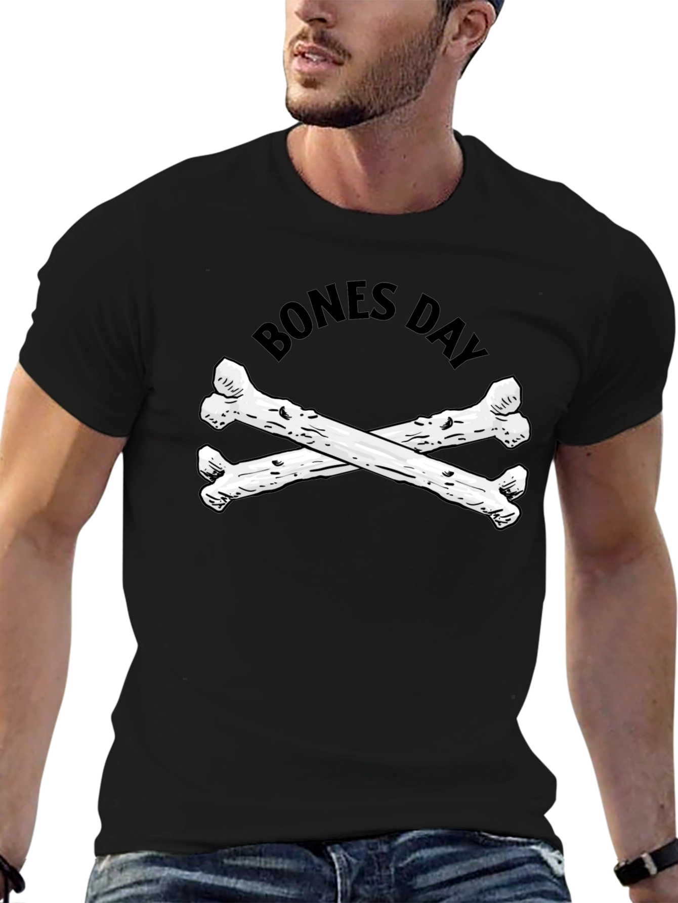 Bones Day Graphic T-Shirt - Unisex Black Tee