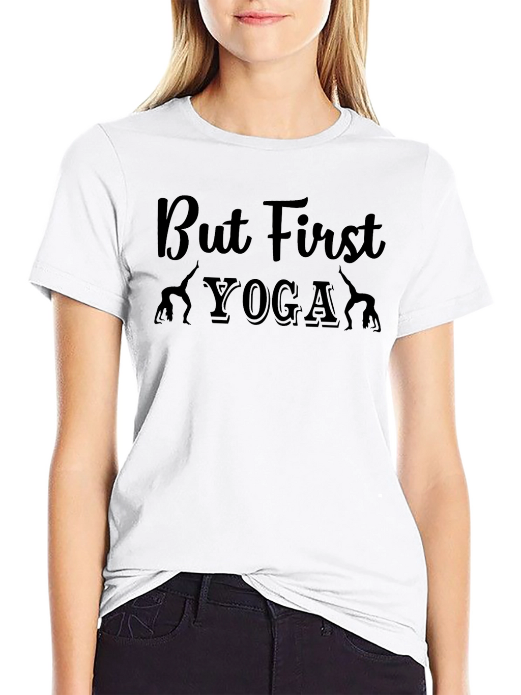 But First Yoga Graphic Tee - Black