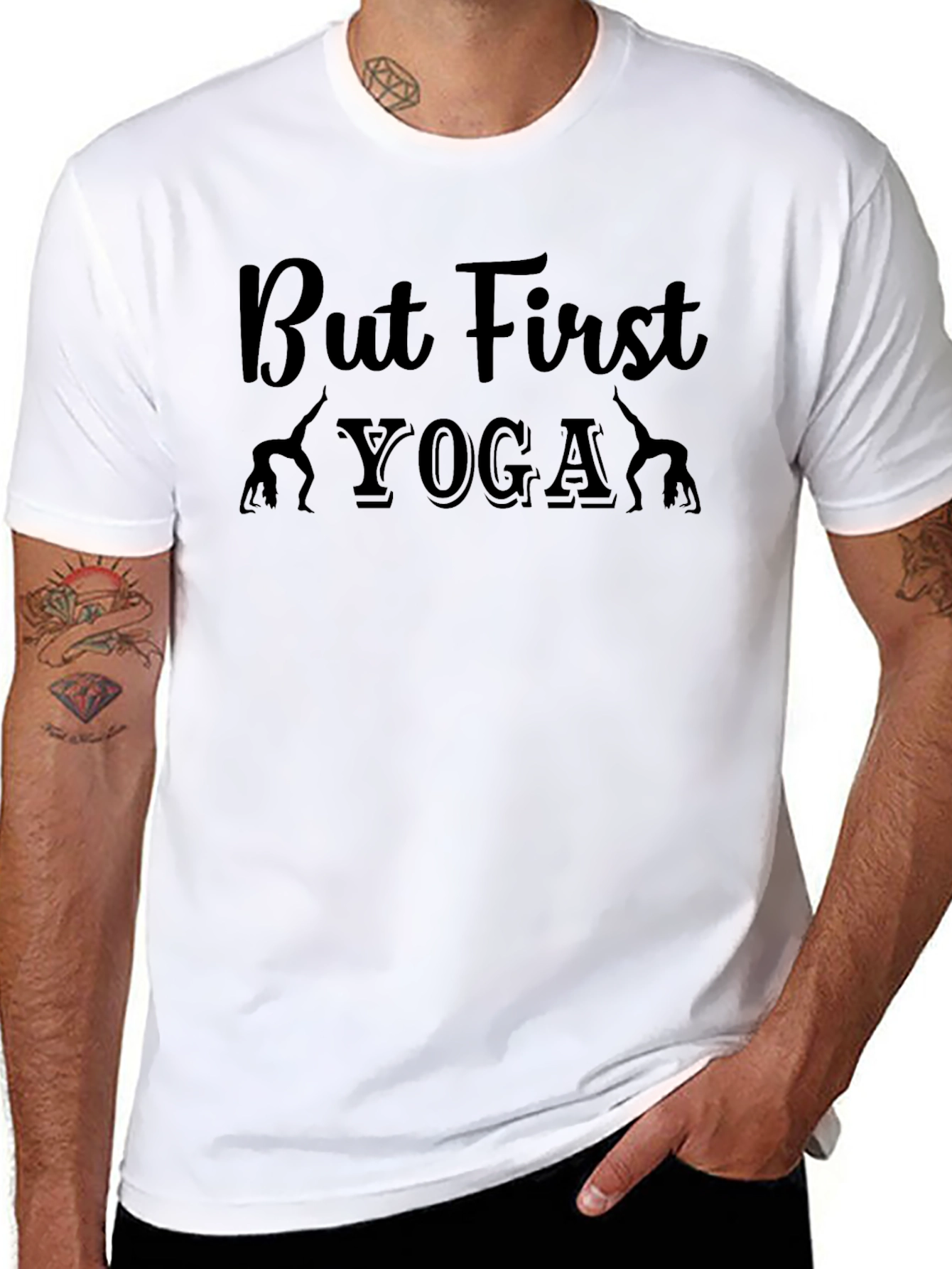 But First Yoga Graphic Tee - Black