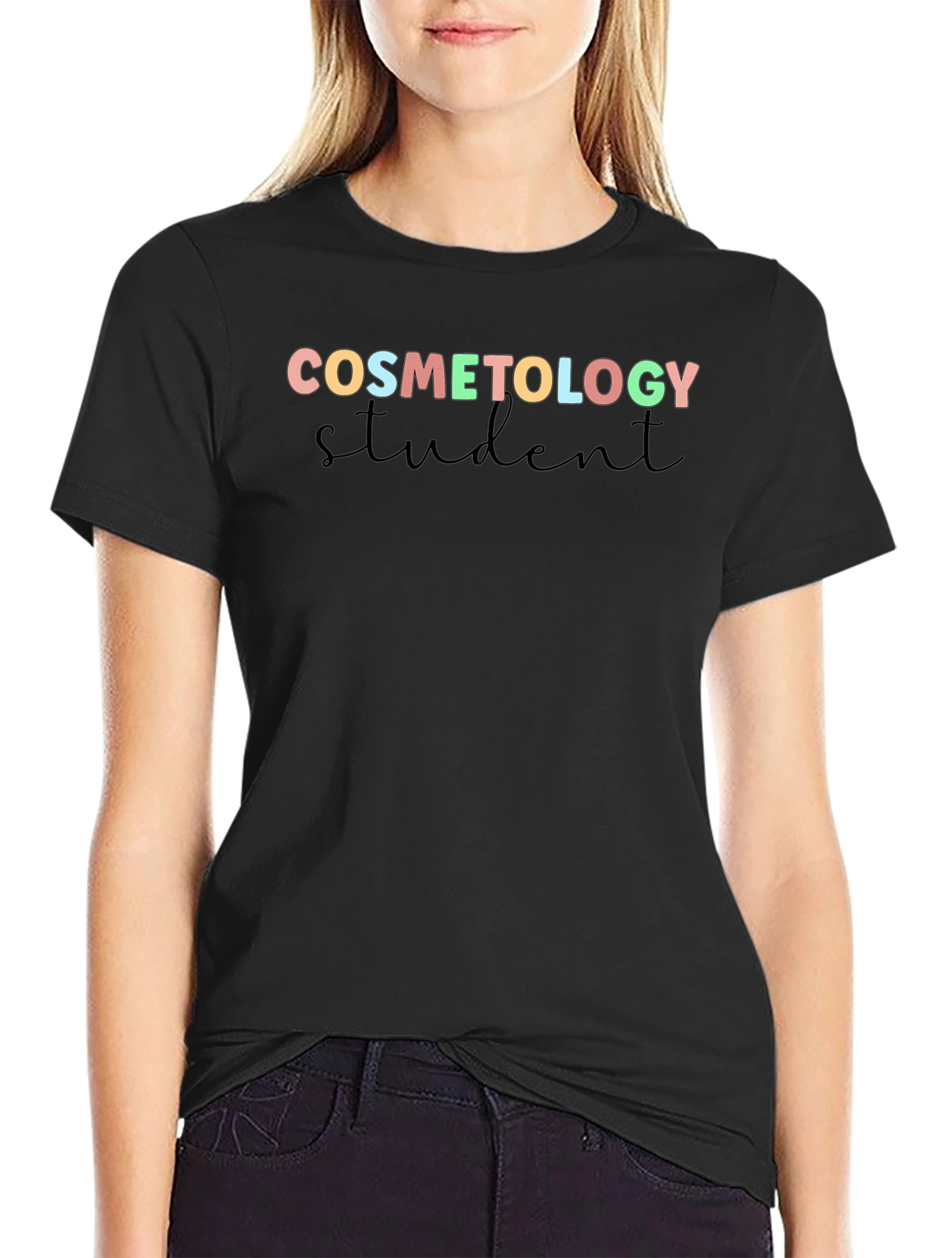 Cosmetology Student T-Shirt - Stylish Black Tee