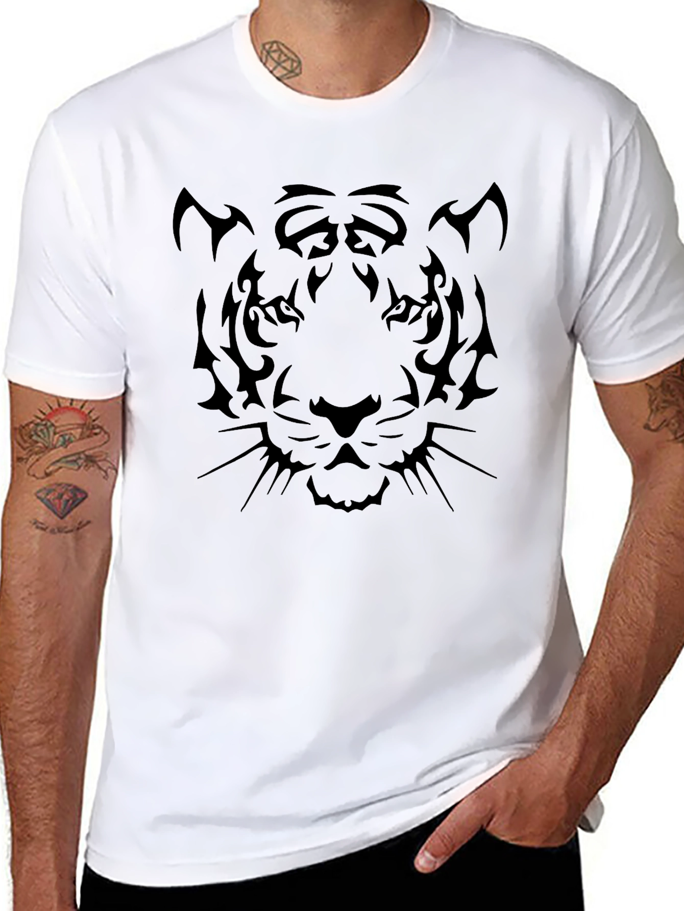 Black Tiger Graphic Tee - Mens Short Sleeve