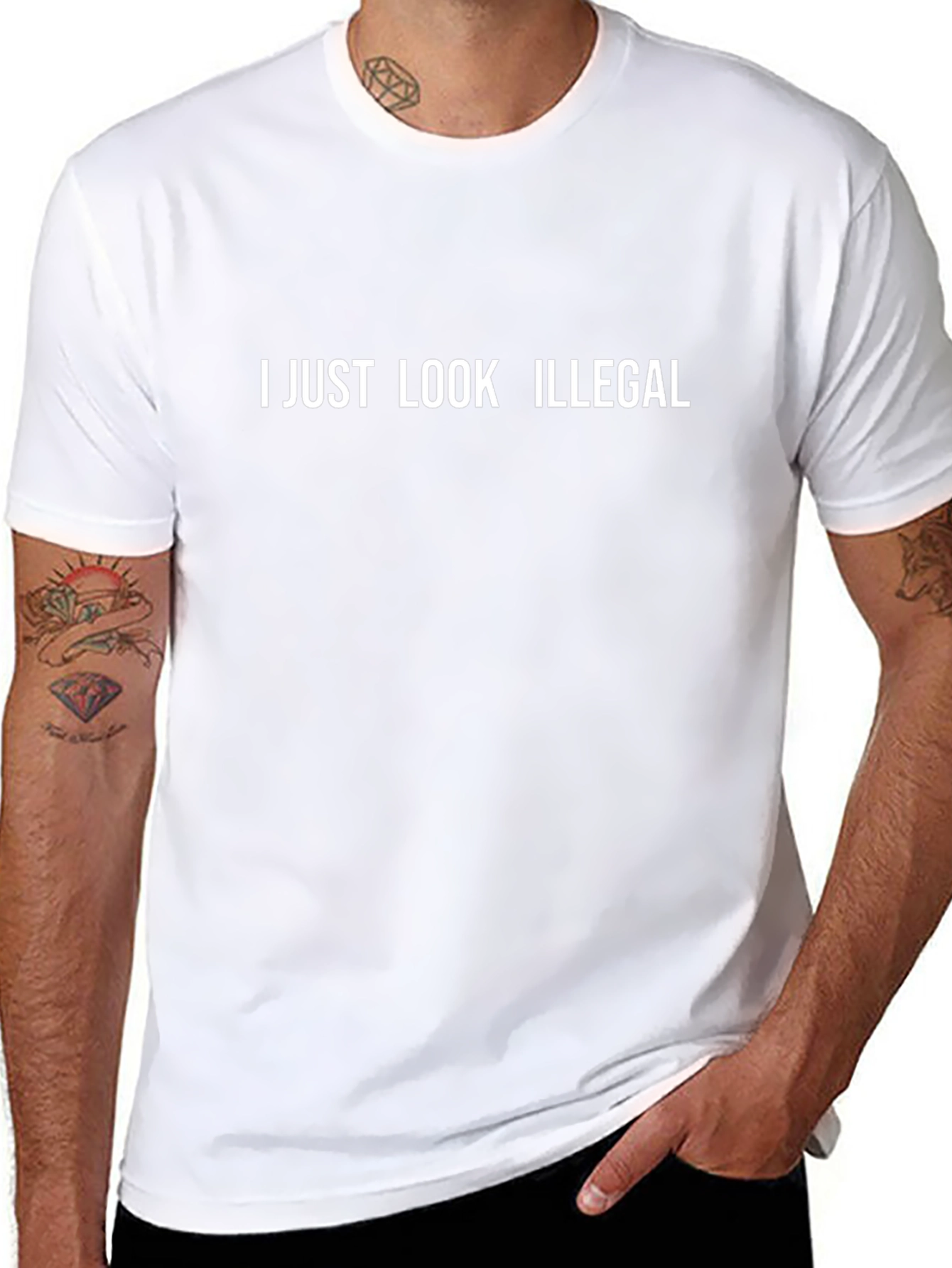 I Just Look Illegal Graphic Tee - Black Cotton T-Shirt