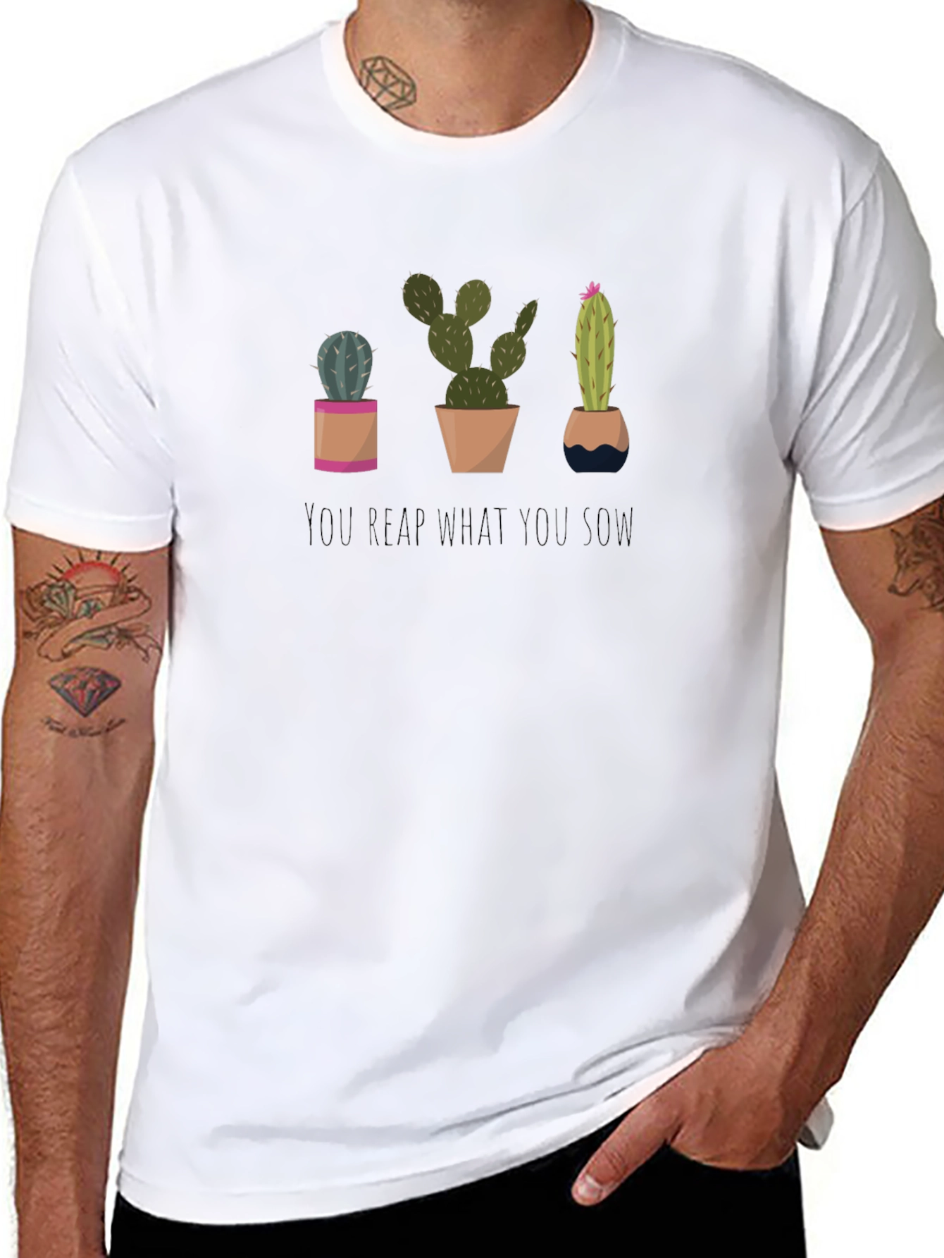 Cactus Graphic Tee: You Reap What You Sow - Black
