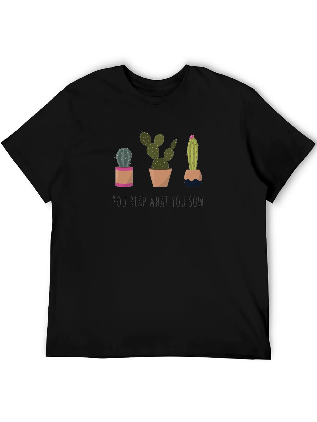 Cactus Graphic Tee: You Reap What You Sow - Black