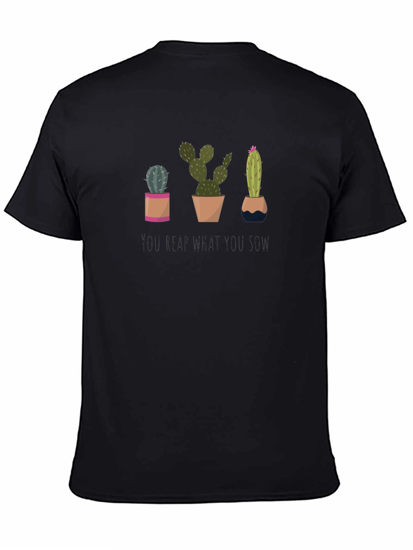 Cactus Graphic Tee: You Reap What You Sow - Black