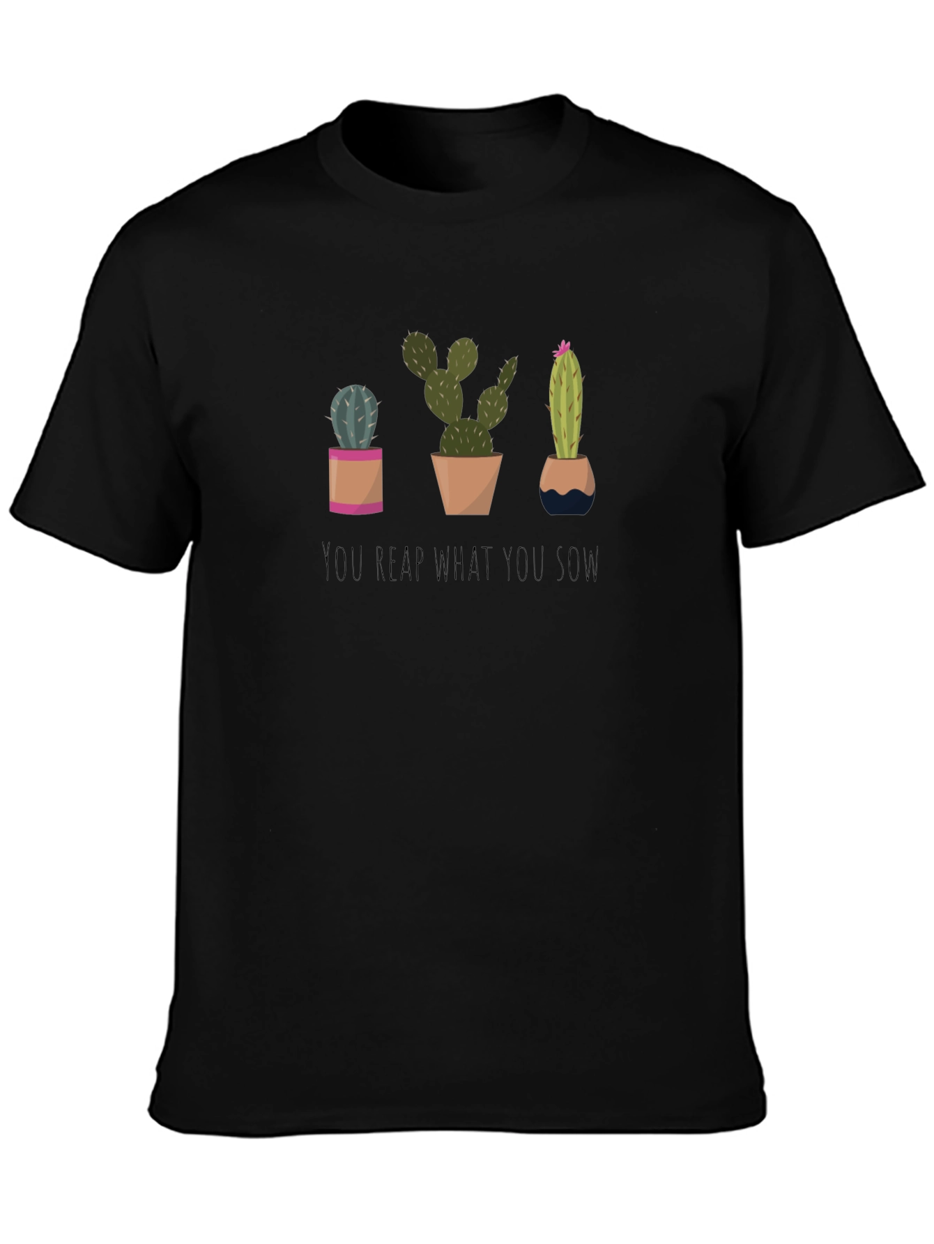 Cactus Graphic Tee: You Reap What You Sow - Black