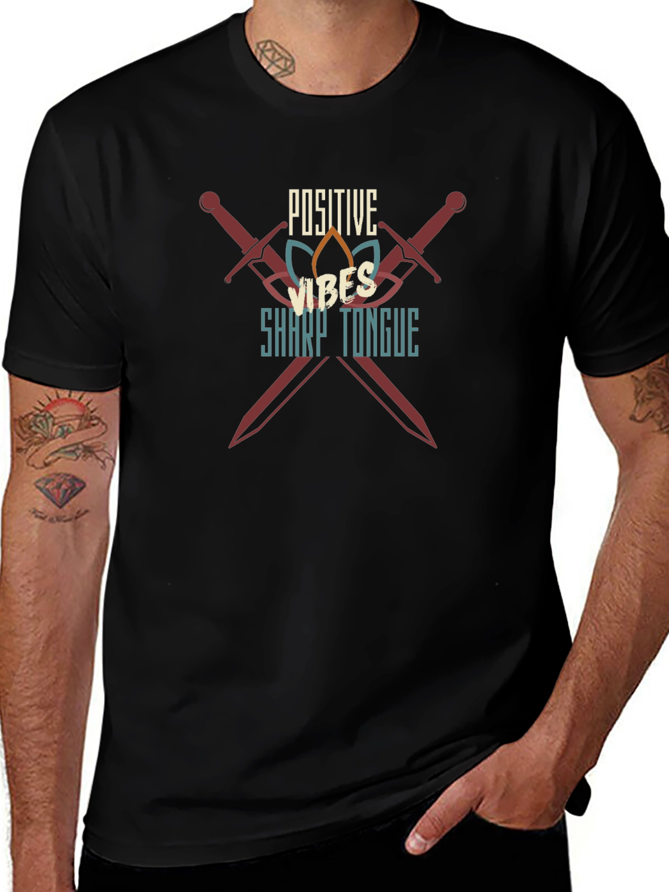 Positive Vibes Sharp Tongue Graphic Tee
