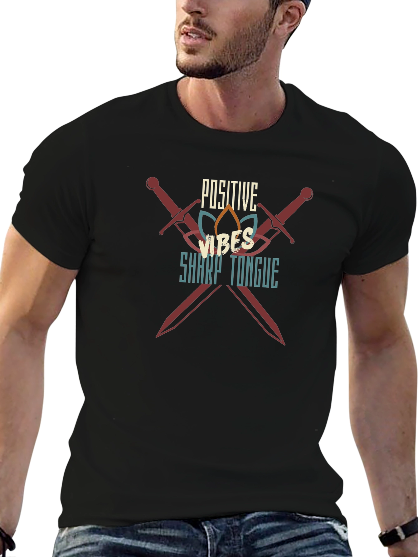 Positive Vibes Sharp Tongue Graphic Tee