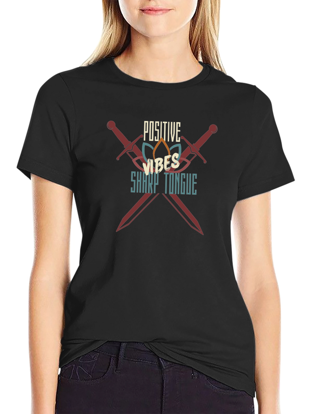 Positive Vibes Sharp Tongue Graphic Tee