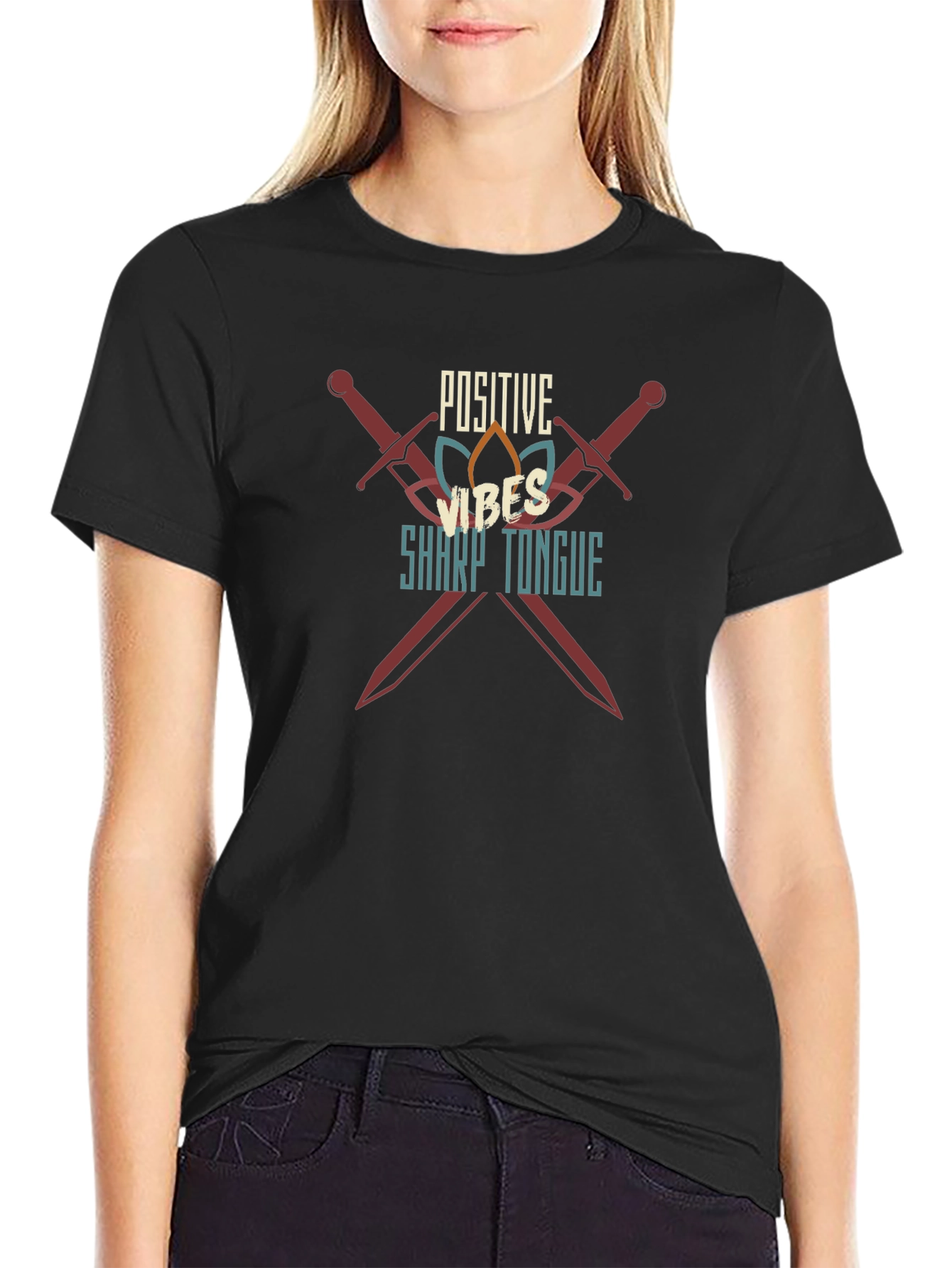 Positive Vibes Sharp Tongue Graphic Tee