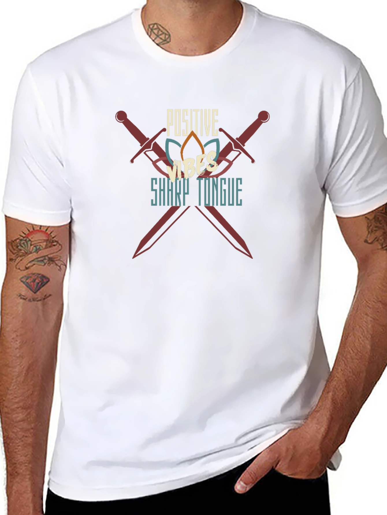 Positive Vibes Sharp Tongue Graphic Tee