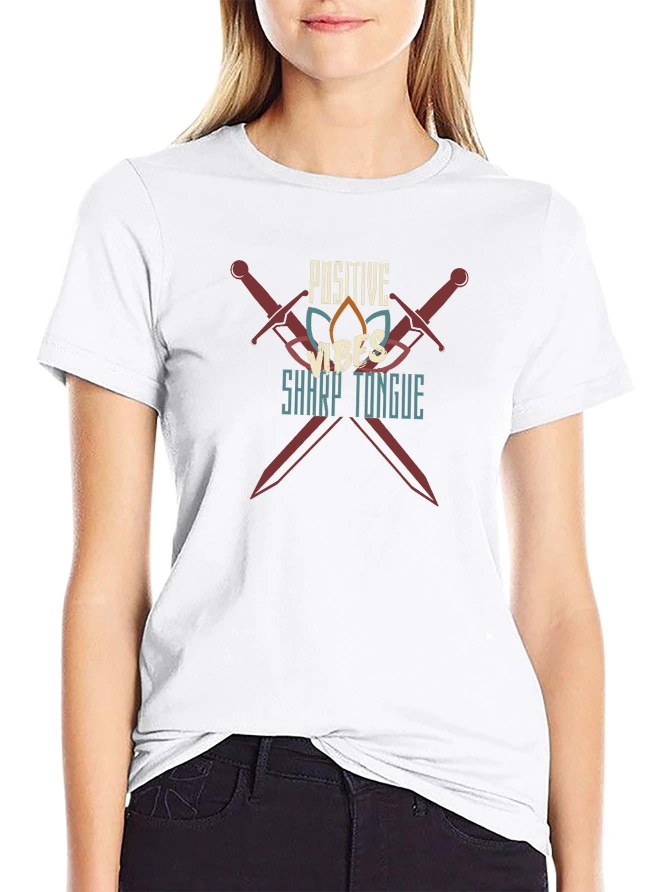 Positive Vibes Sharp Tongue Graphic Tee