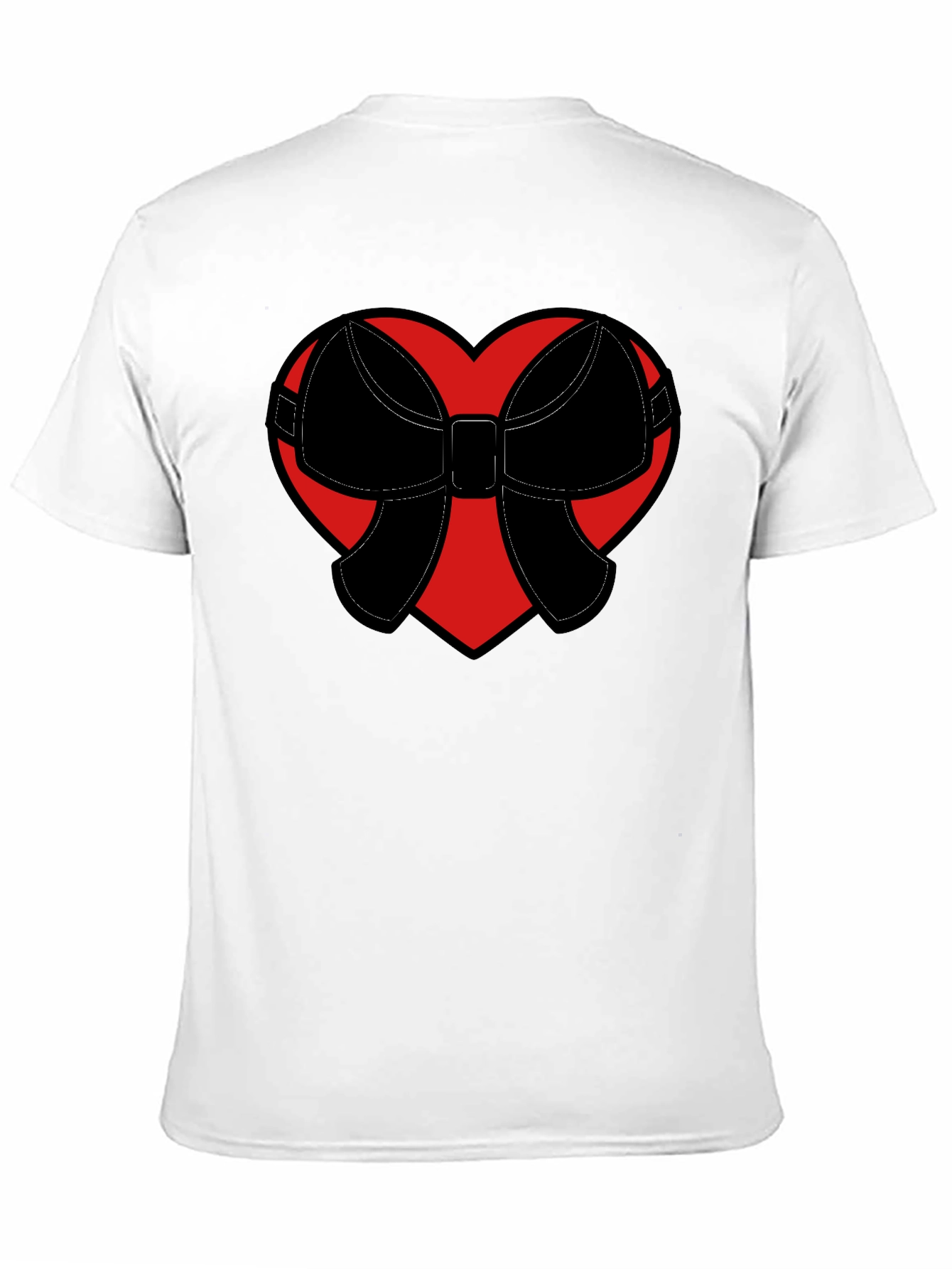 Heart Bow Graphic Tee - Black Casual Shirt