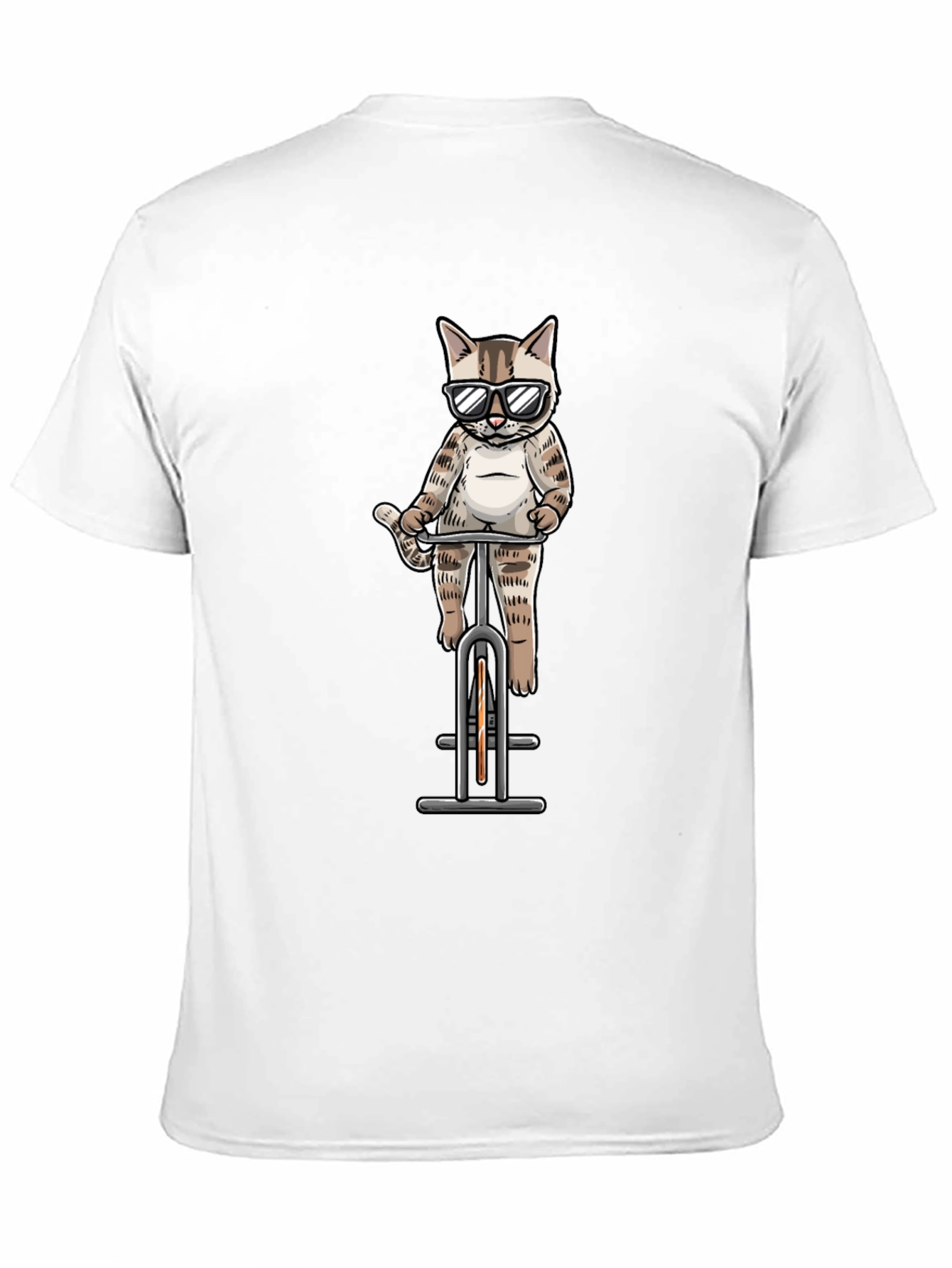Cool Cat Riding Bike Graphic Tee - Black
