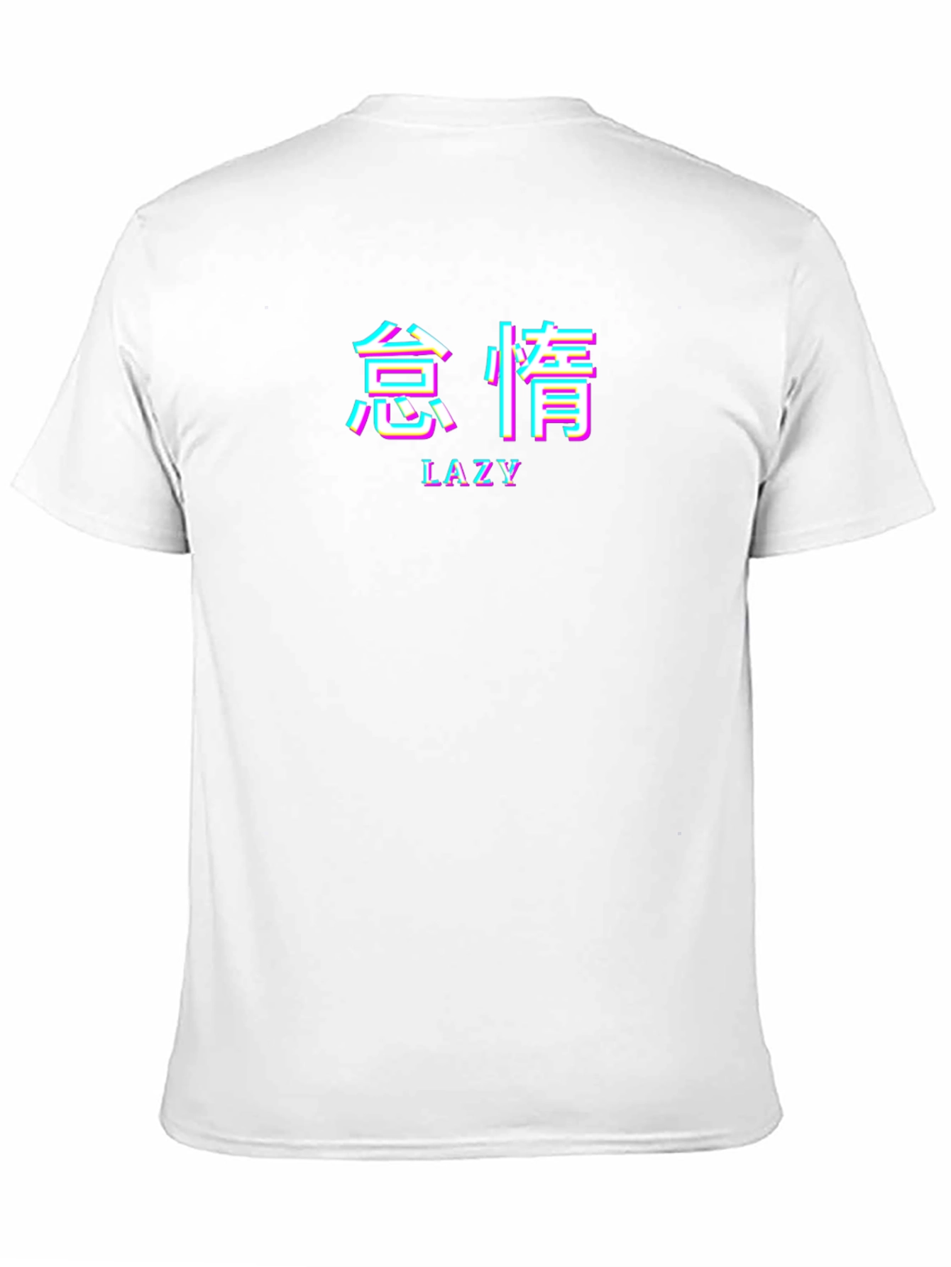 Lazy Graphic Tee - Black T-Shirt with Asian Text