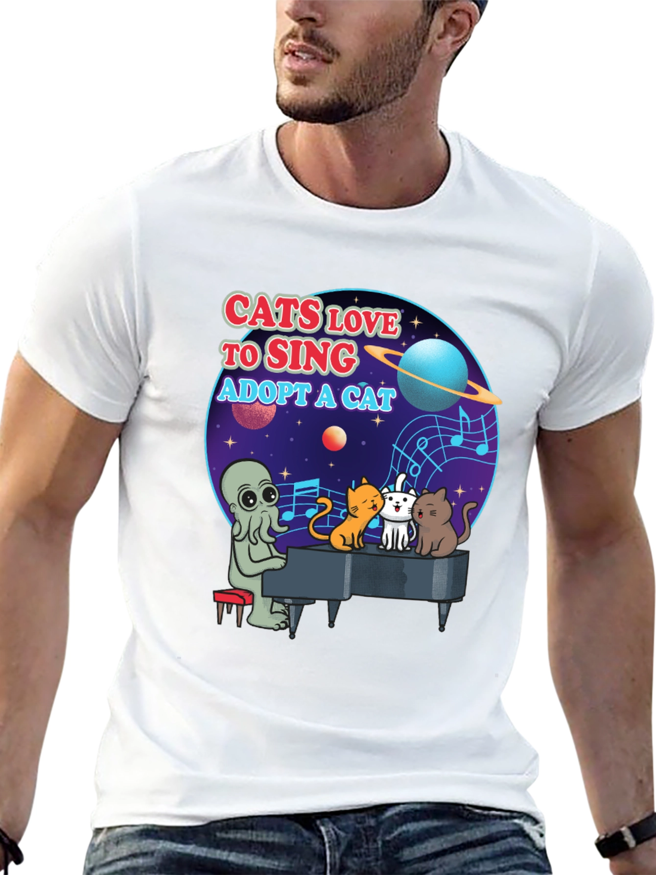 Cats Love to Sing T-Shirt Adopt a Cat