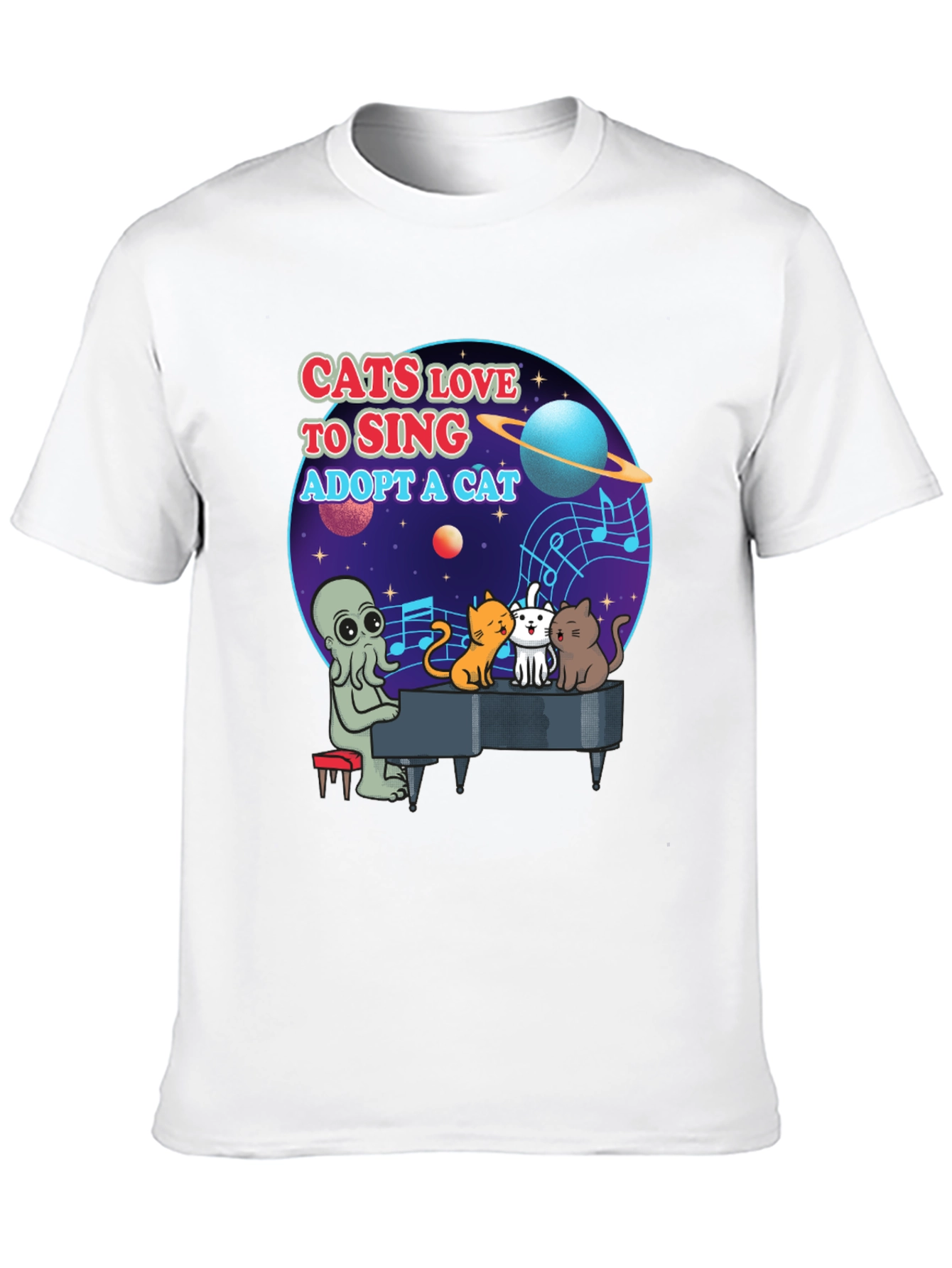 Cats Love to Sing T-Shirt Adopt a Cat