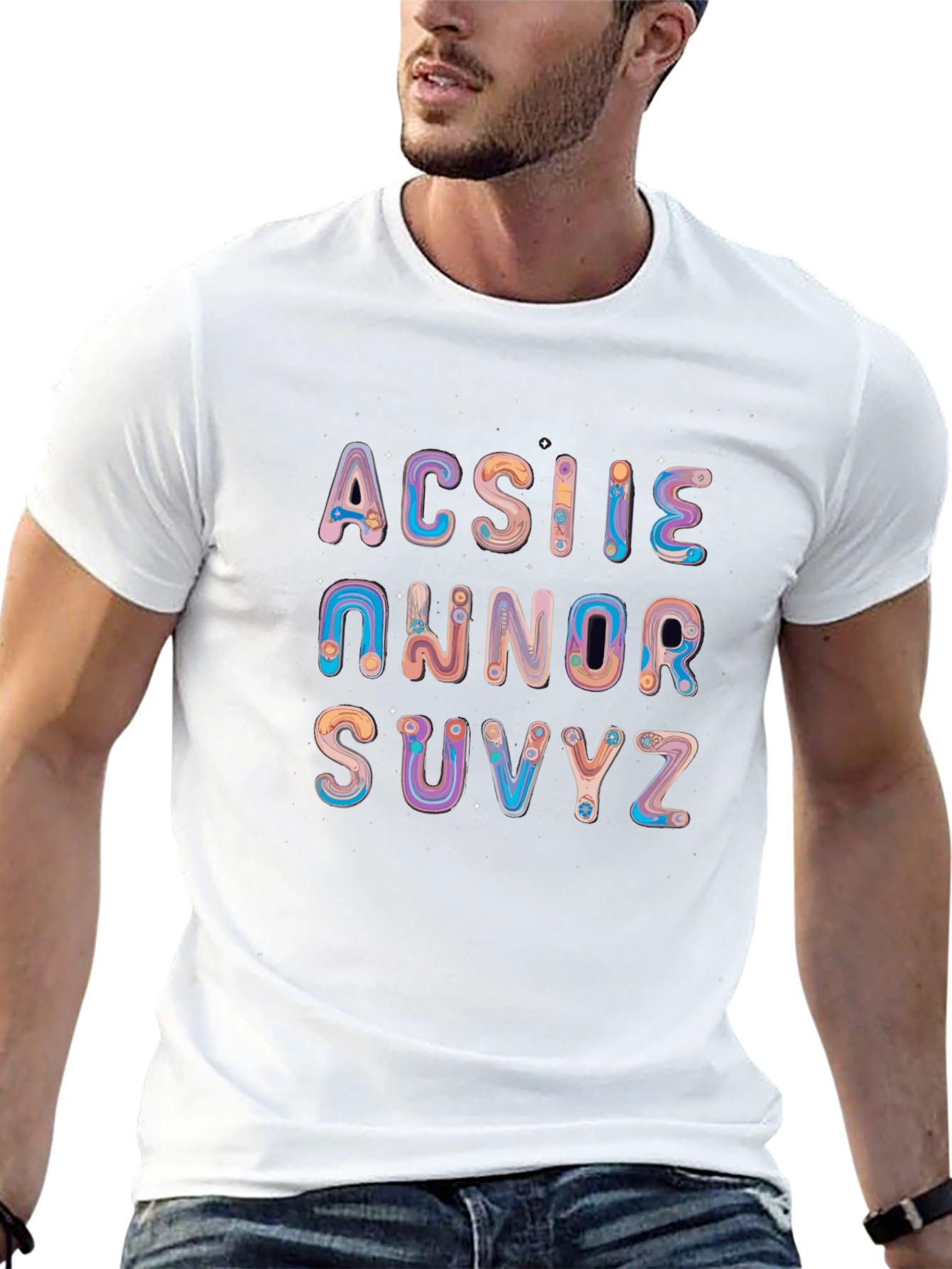 Colorful Alphabet Graphic T-Shirt