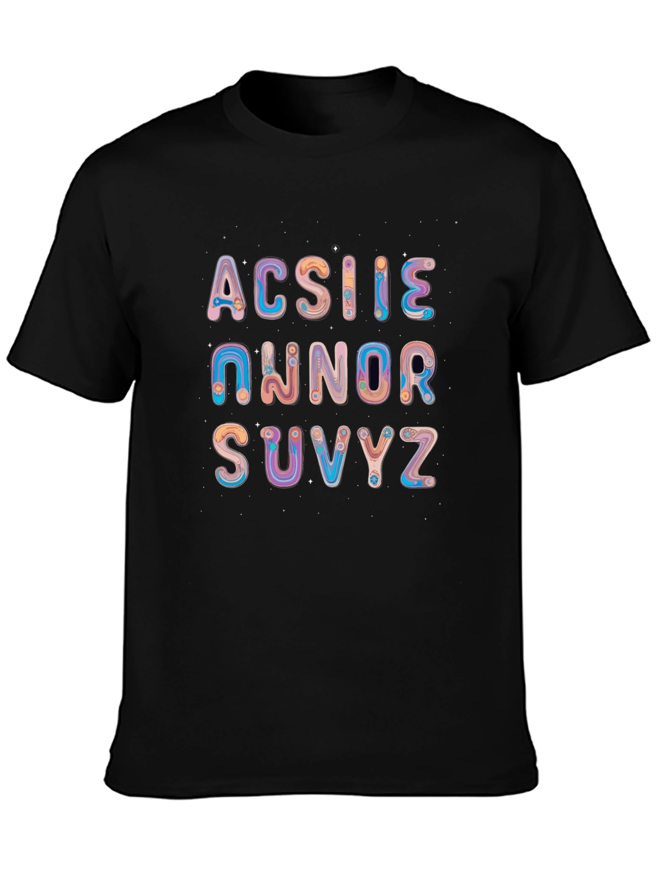 Colorful Alphabet Graphic T-Shirt