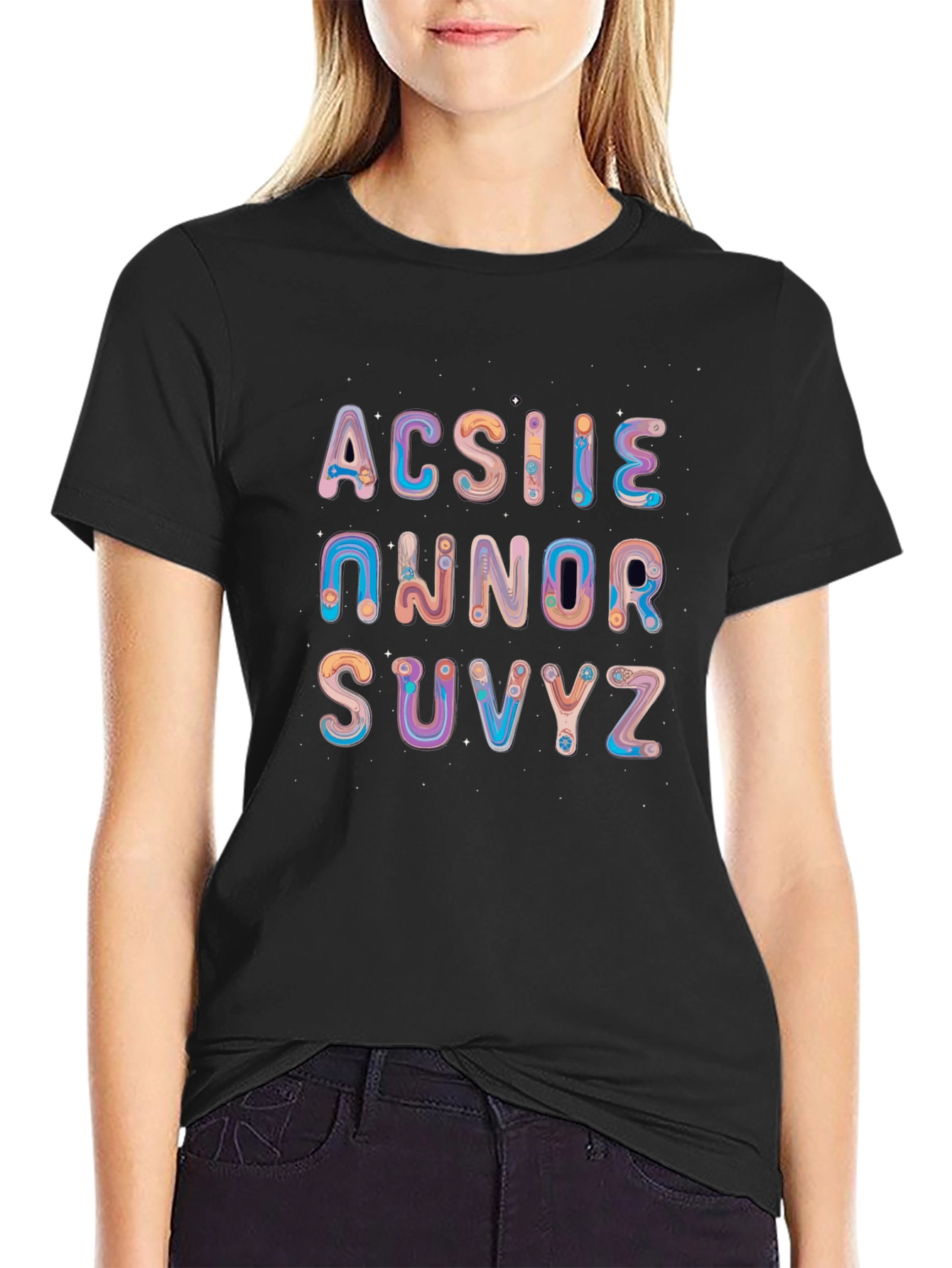 Colorful Alphabet Graphic T-Shirt