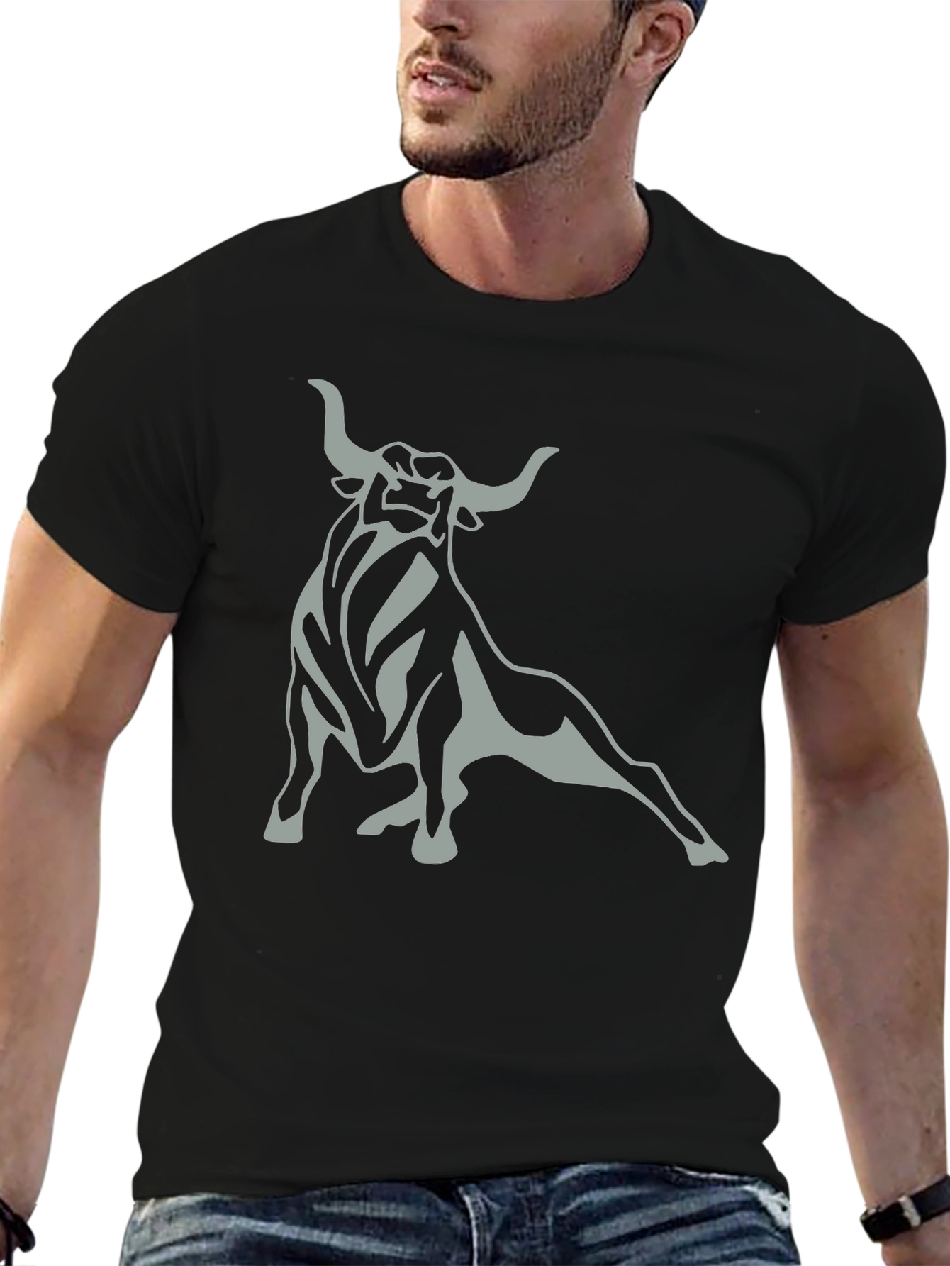 Black Bull Graphic Tee - Mens Casual Shirt