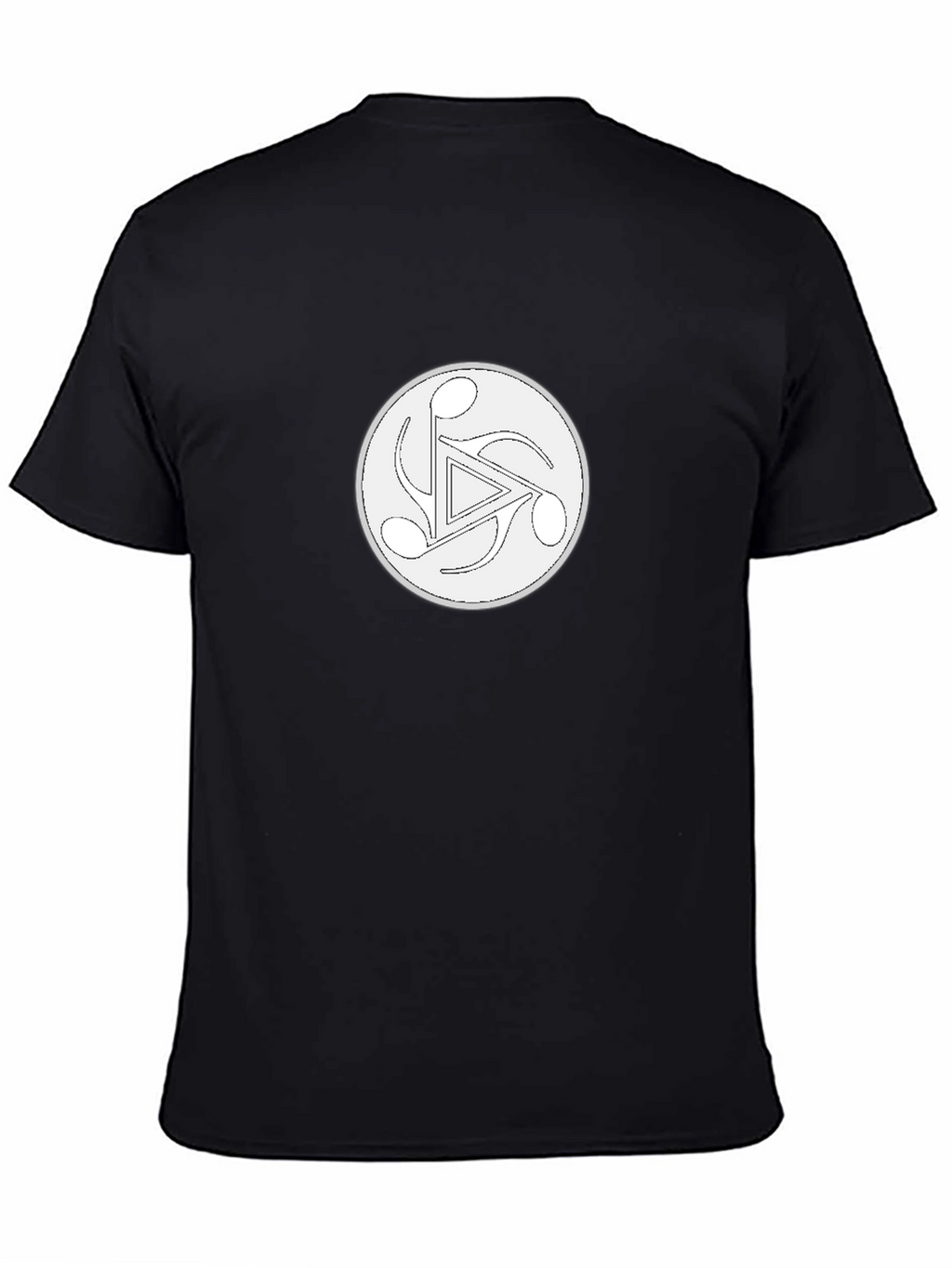 Black Tee with Music Trefoil Design