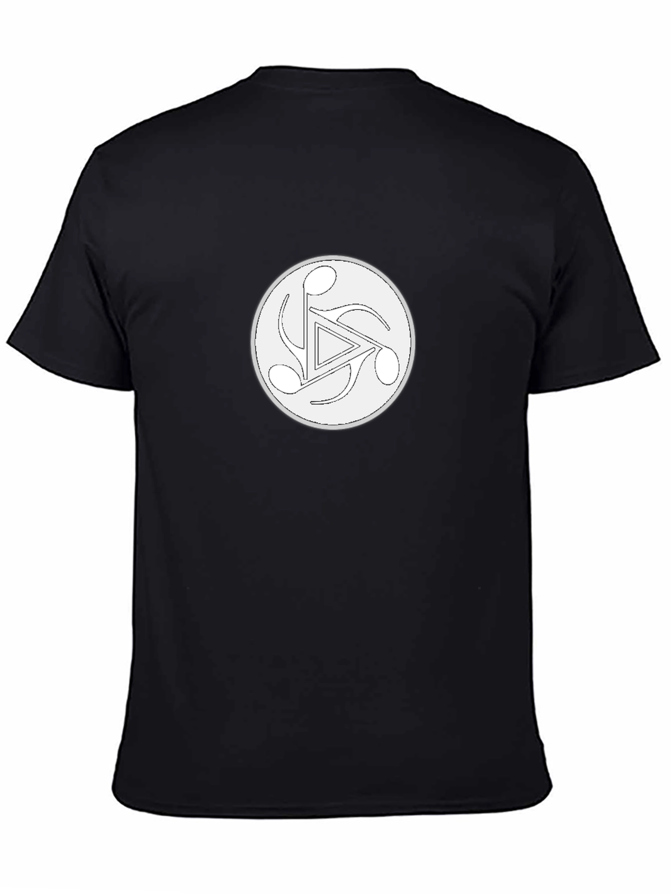Black Tee with Music Trefoil Design