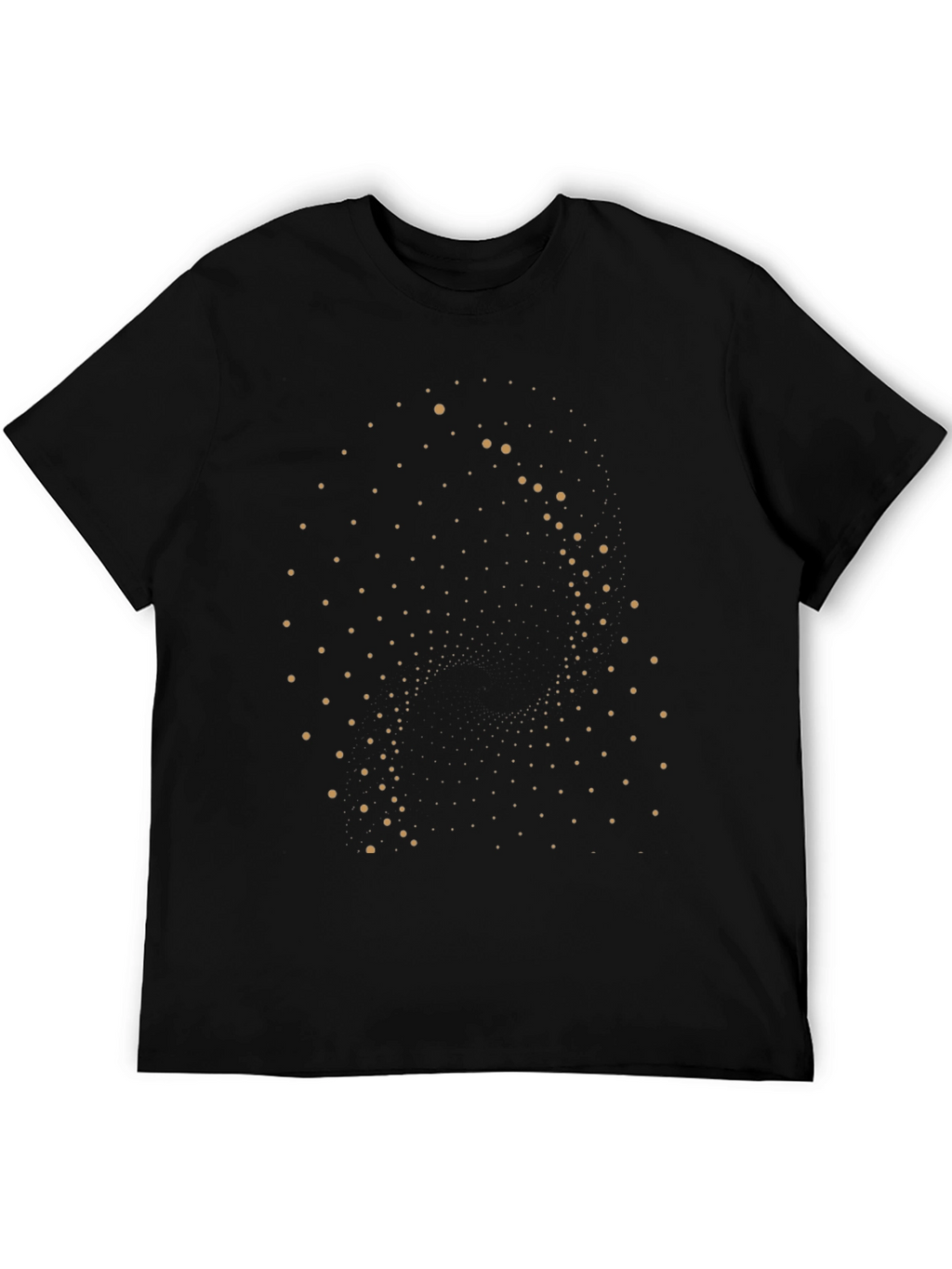 Geometric Dot Pattern Black Tee