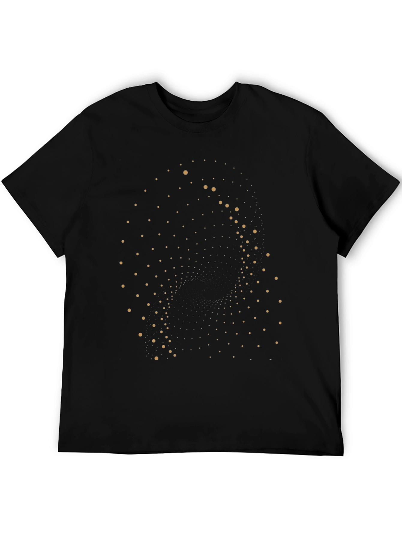 Geometric Dot Pattern Black Tee