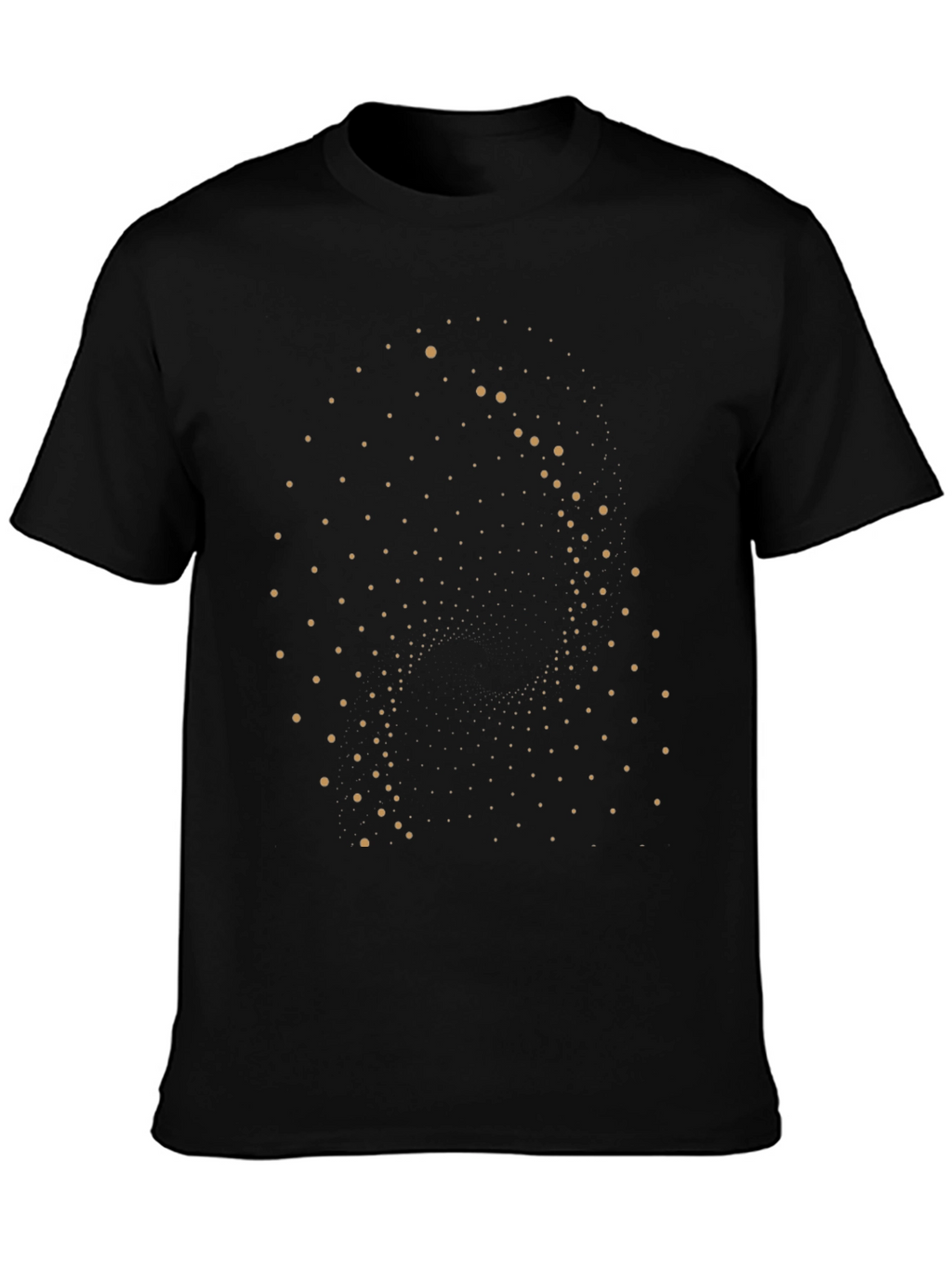 Geometric Dot Pattern Black Tee