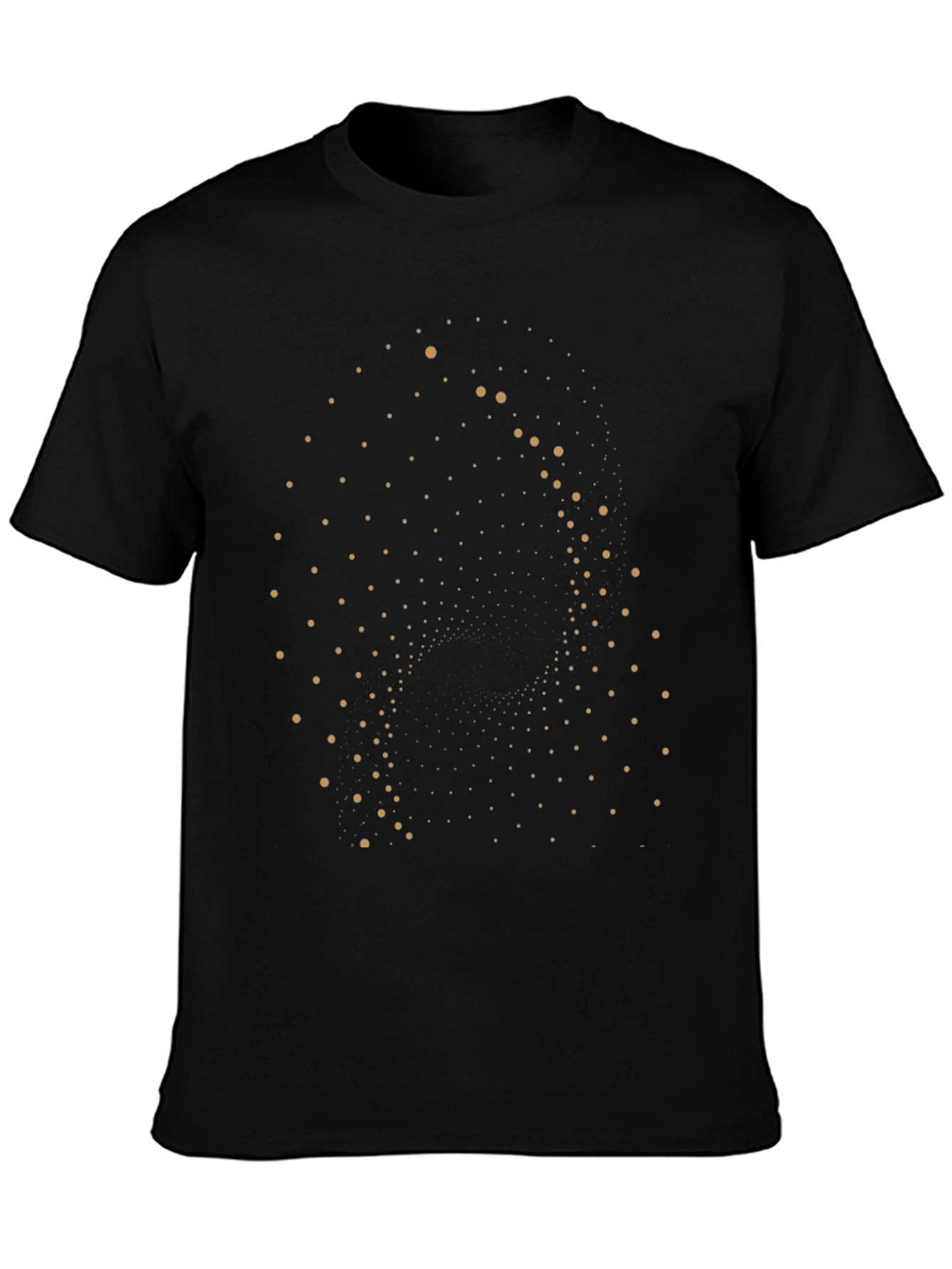 Geometric Dot Pattern Black Tee