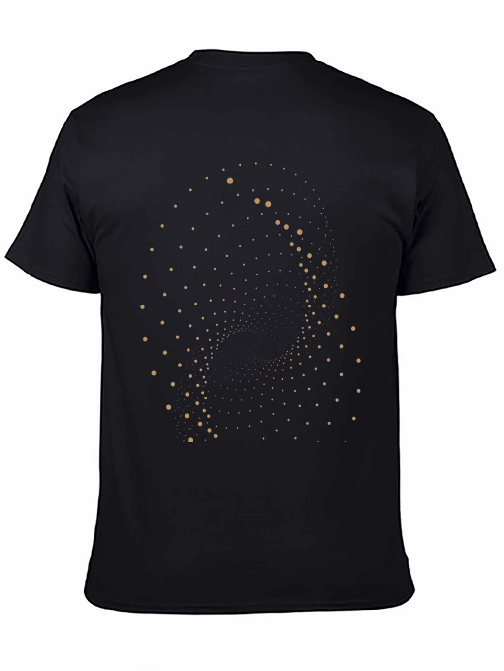 Geometric Dot Pattern Black Tee