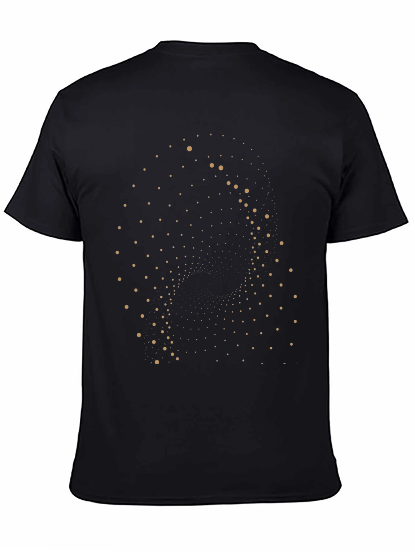 Geometric Dot Pattern Black Tee