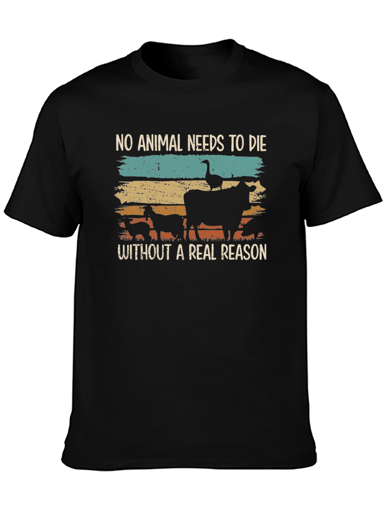 Vegan Animal Rights Tee - No Animal Needs To Die