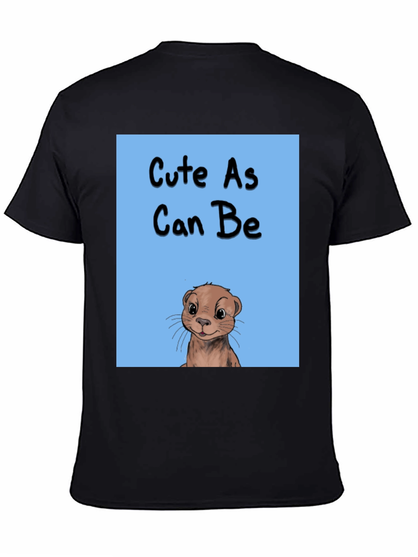 Cute As Can Be Otter Graphic Tee - Black Cotton Blend