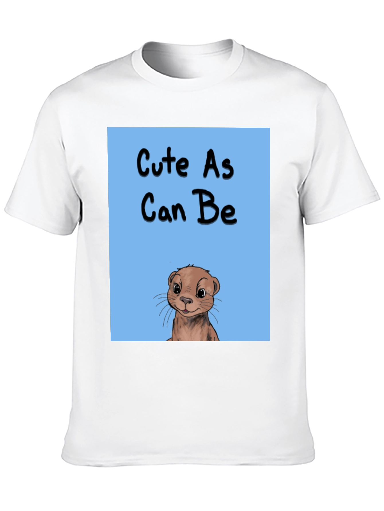 Cute As Can Be Otter Graphic Tee - Black Cotton Blend