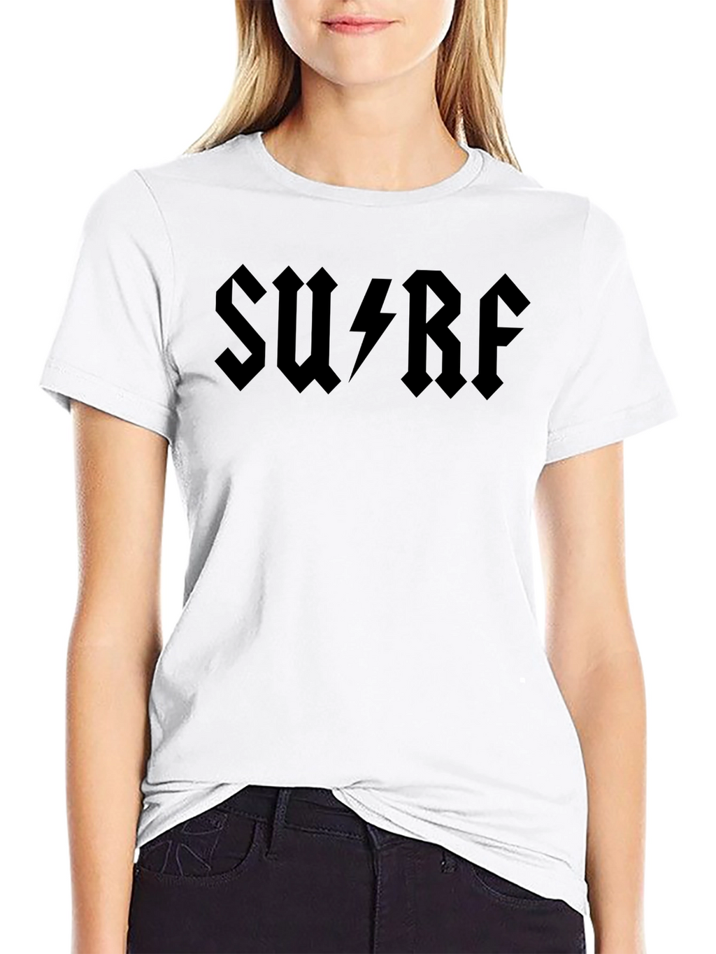 Black Surf AC/DC Style Graphic Tee
