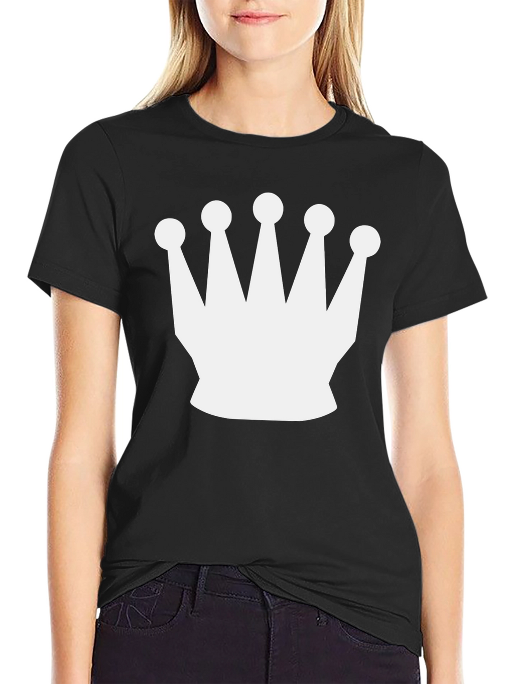 Crown Graphic Tee - Black Casual T-Shirt