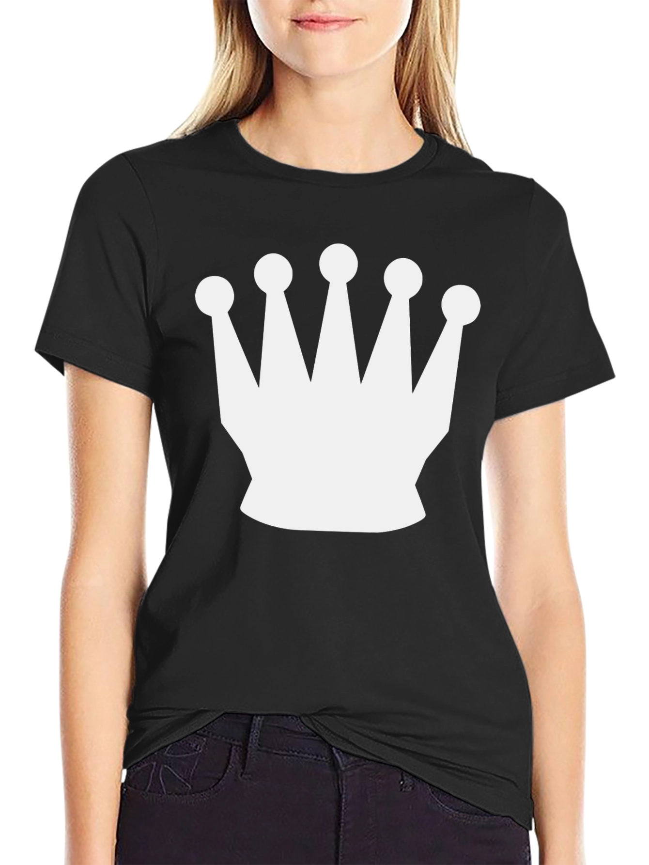 Crown Graphic Tee - Black Casual T-Shirt