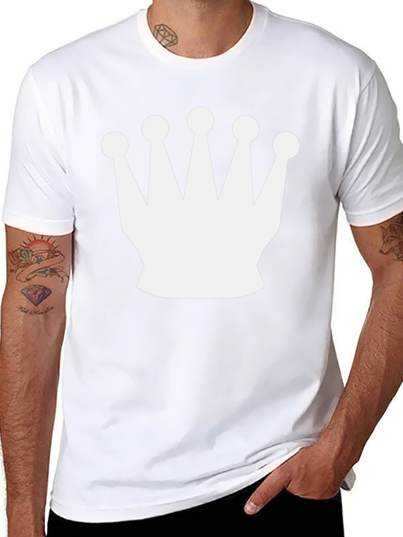 Crown Graphic Tee - Black Casual T-Shirt