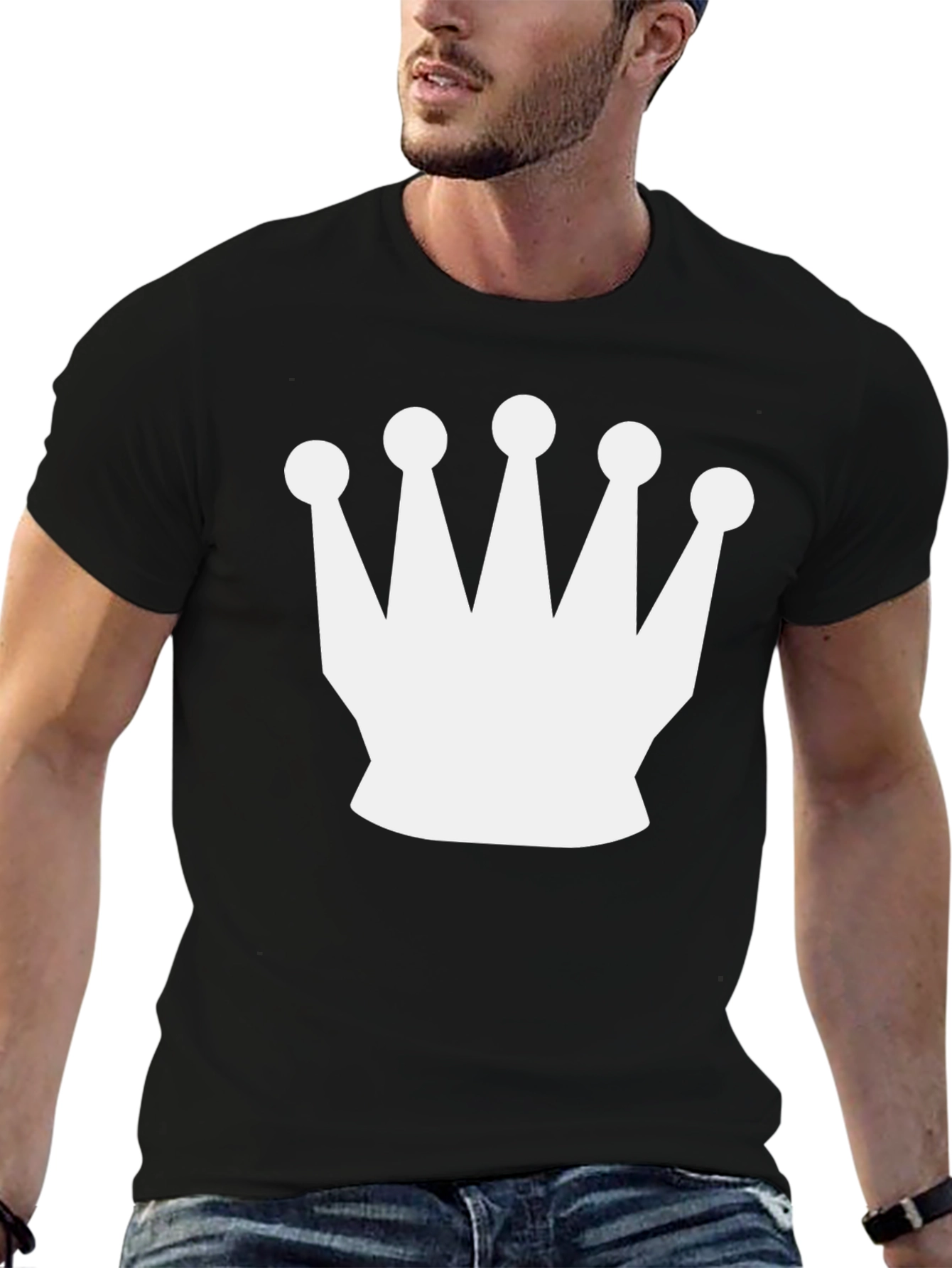 Crown Graphic Tee - Black Casual T-Shirt