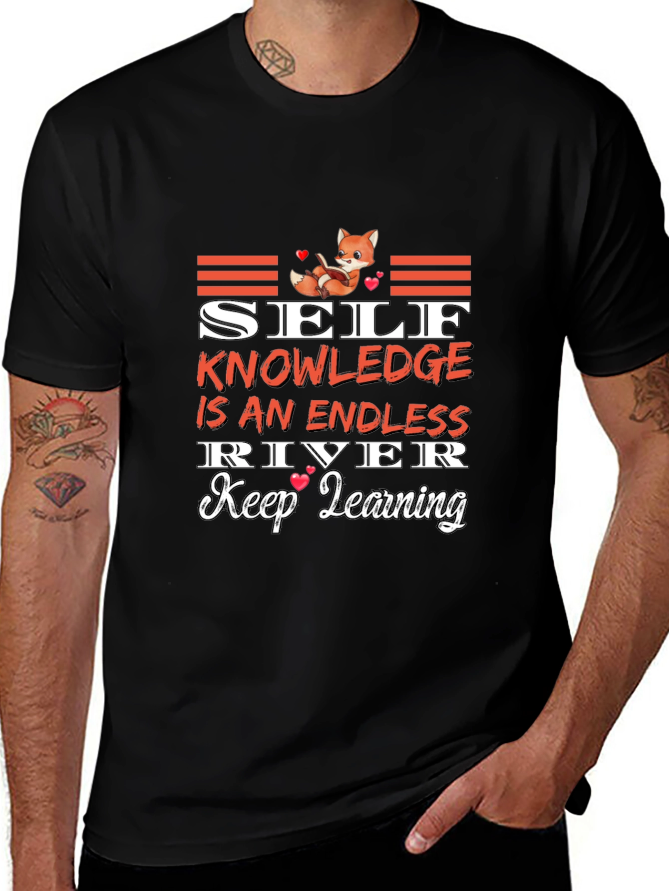 Self Knowledge Endless River Black Graphic Tee