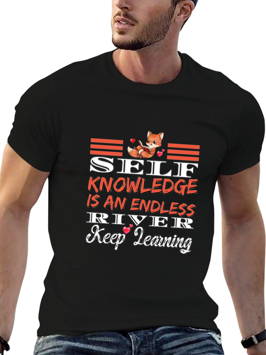 Self Knowledge Endless River Black Graphic Tee