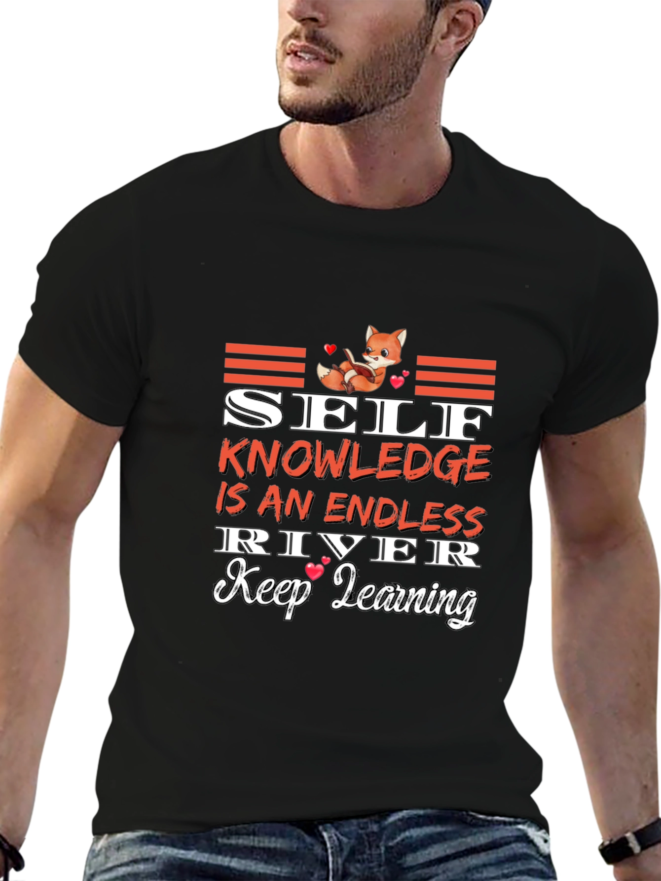 Self Knowledge Endless River Black Graphic Tee